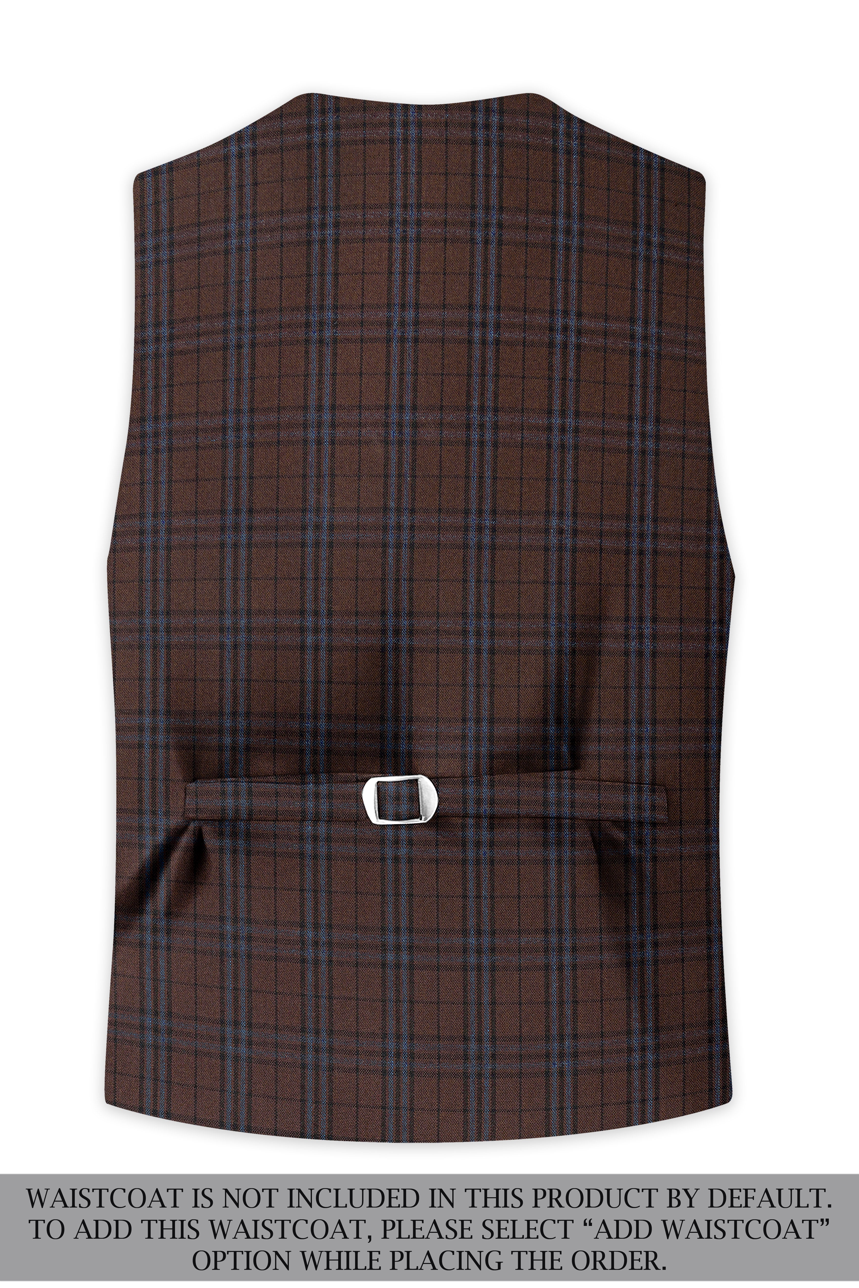 Cedar-Gingerbread Brown Plaid Wool Rich Single Breasted Suit