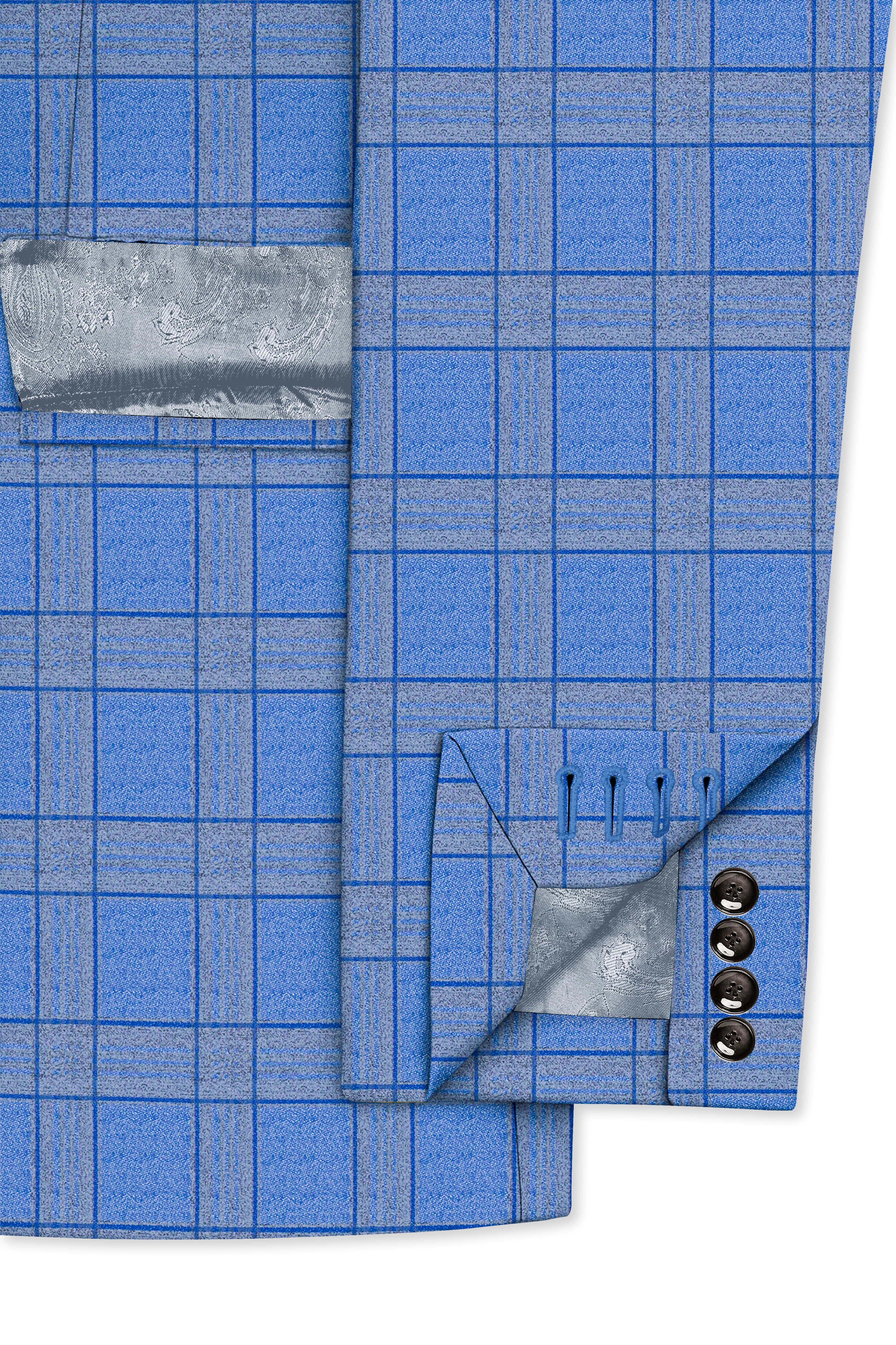 Mariner-Danube Blue Wool Blend Double Breasted Suit