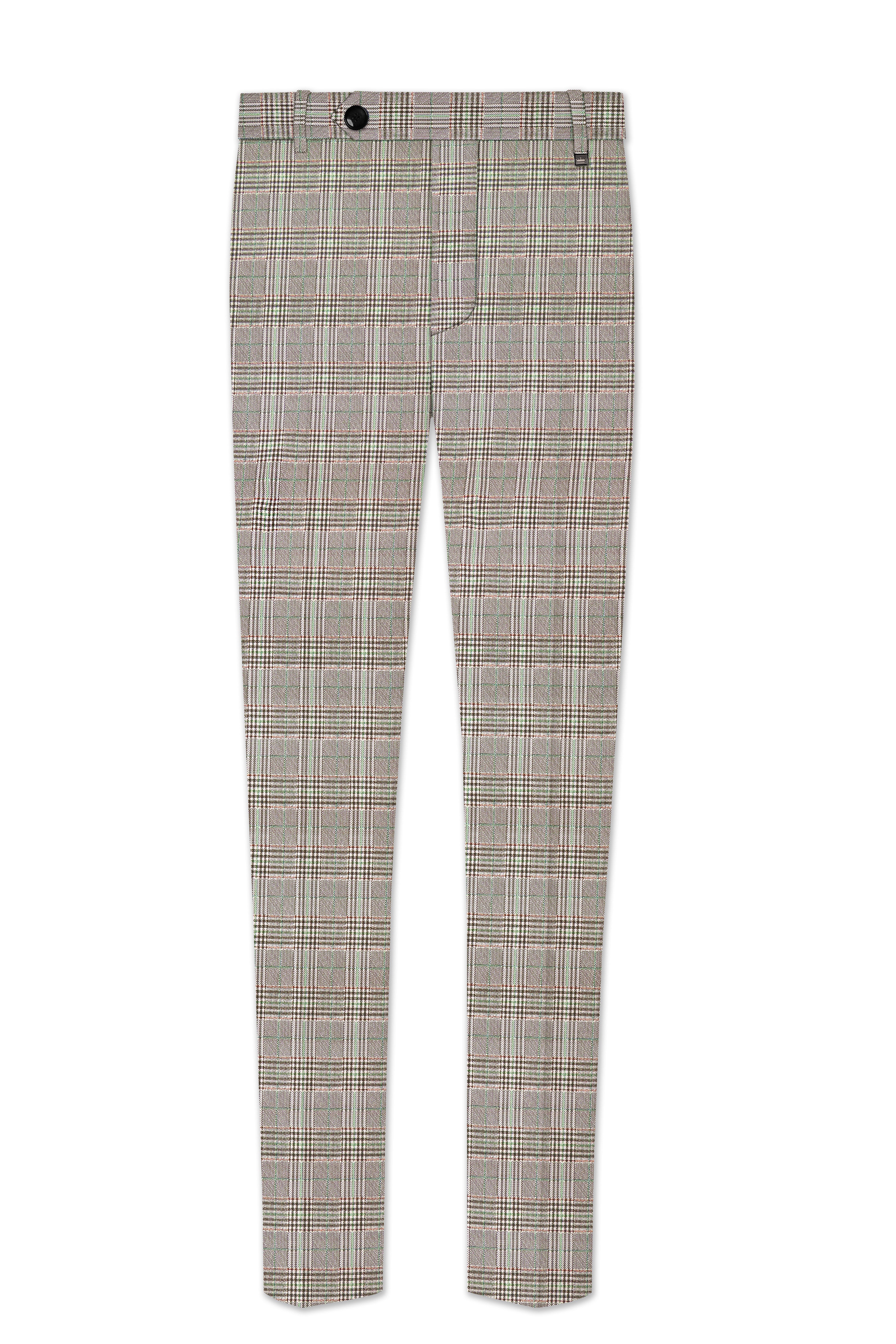 Truffle-Cafe Noir Brown Plaid Wool Rich Double Breasted Suit
