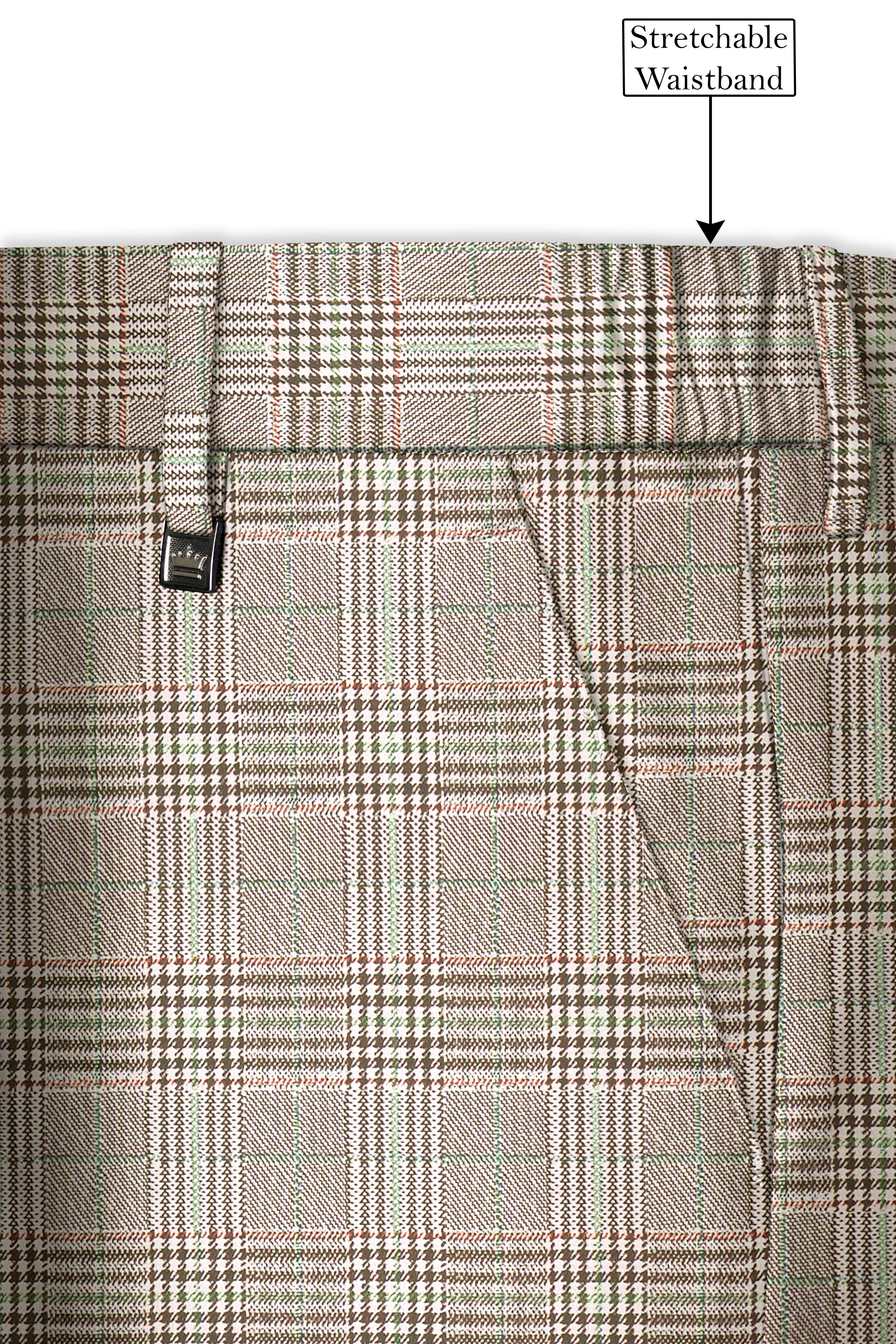 Truffle-Cafe Noir Brown Plaid Wool Rich Double Breasted Suit