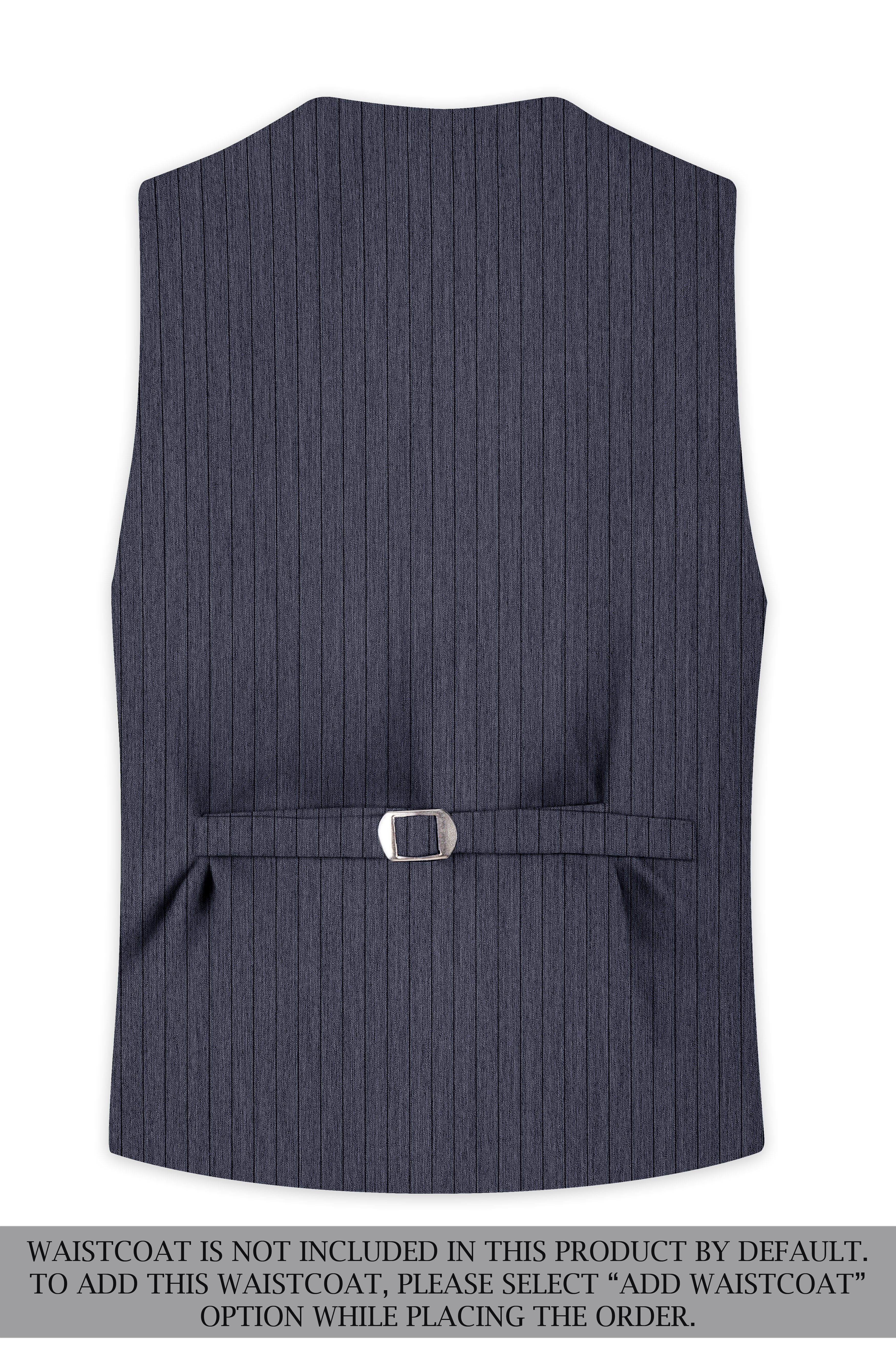 Azurion-Ninja Blue Pin Striped Wool Rich Slight Stretch Single Breasted Suit