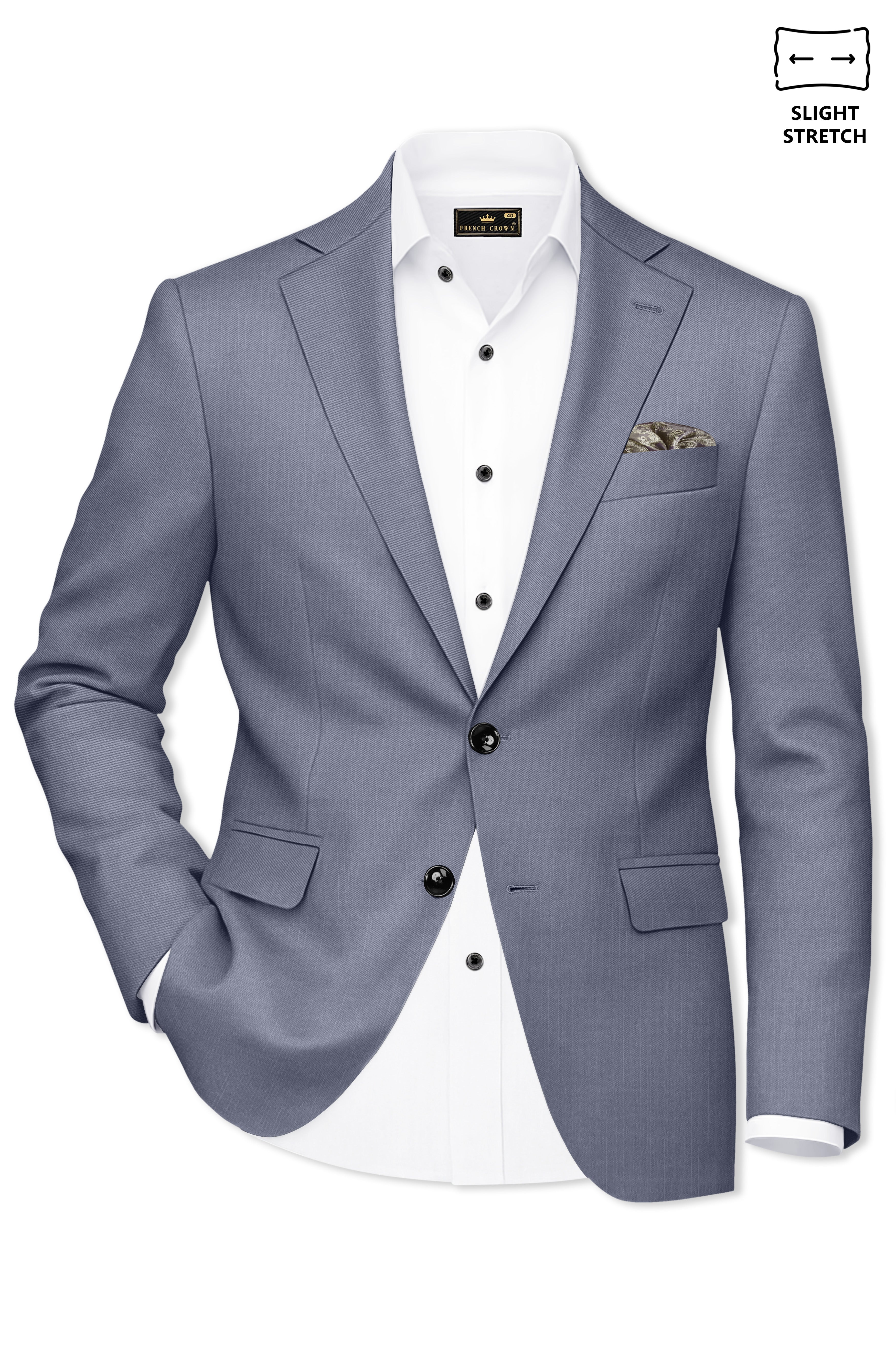 Grisoro-Storm Gray Wool Rich Slight Stretch Single Breasted Suit