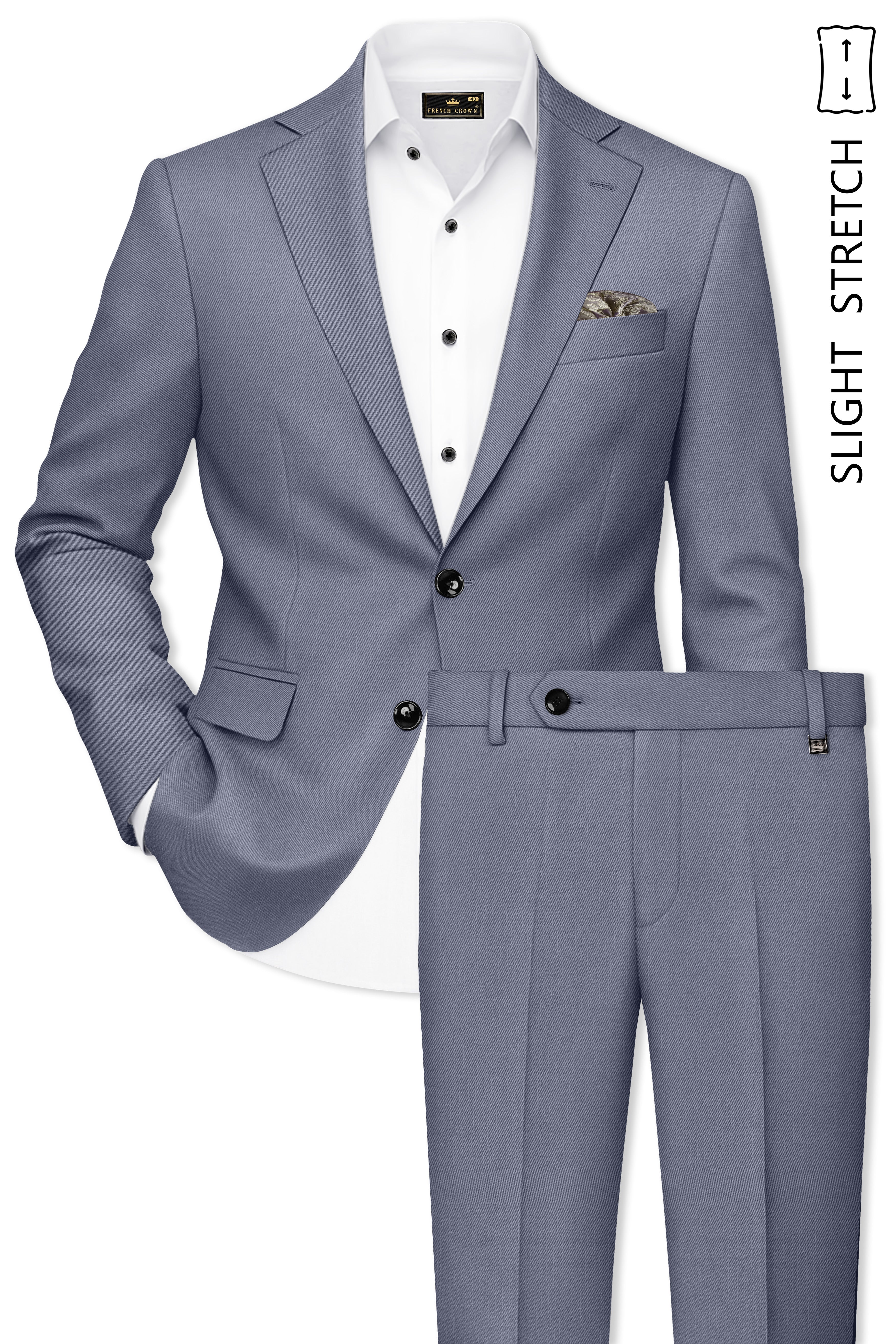 Grisoro-Storm Gray Wool Rich Slight Stretch Single Breasted Suit