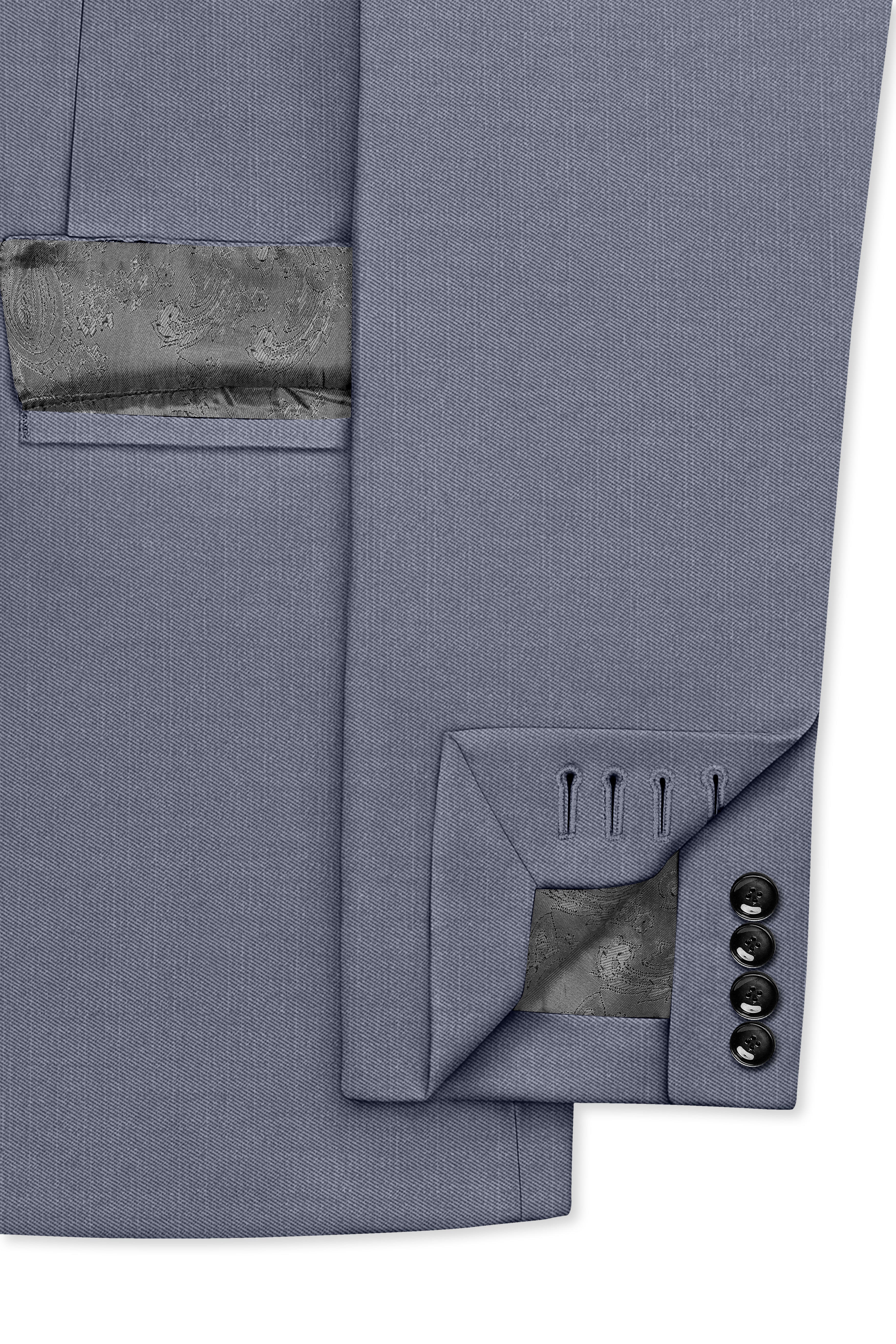 Grisoro-Storm Gray Wool Rich Slight Stretch Single Breasted Suit