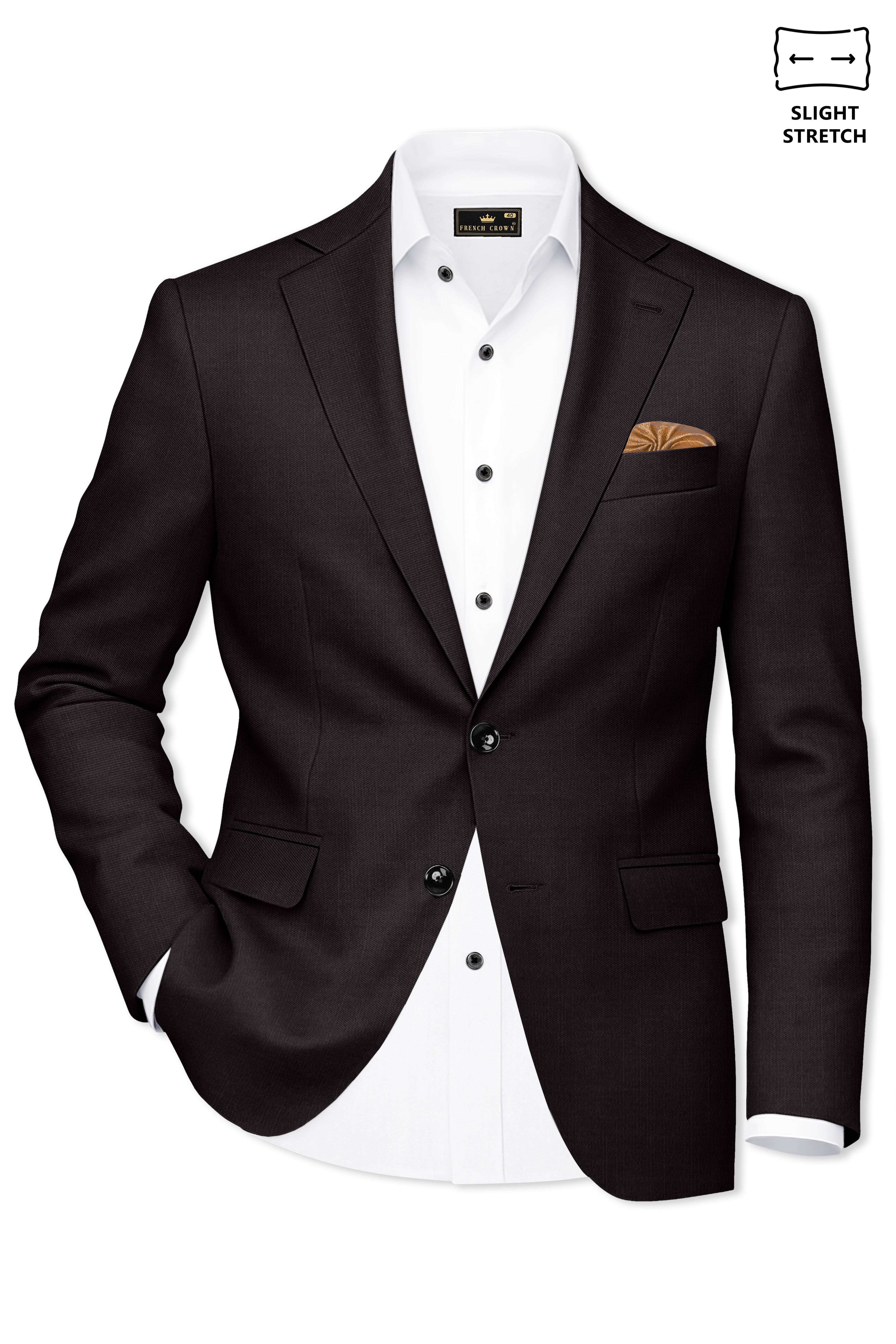 Umbero-Eclipse Brown Wool Rich Slight Stretch Single Breasted Suit
