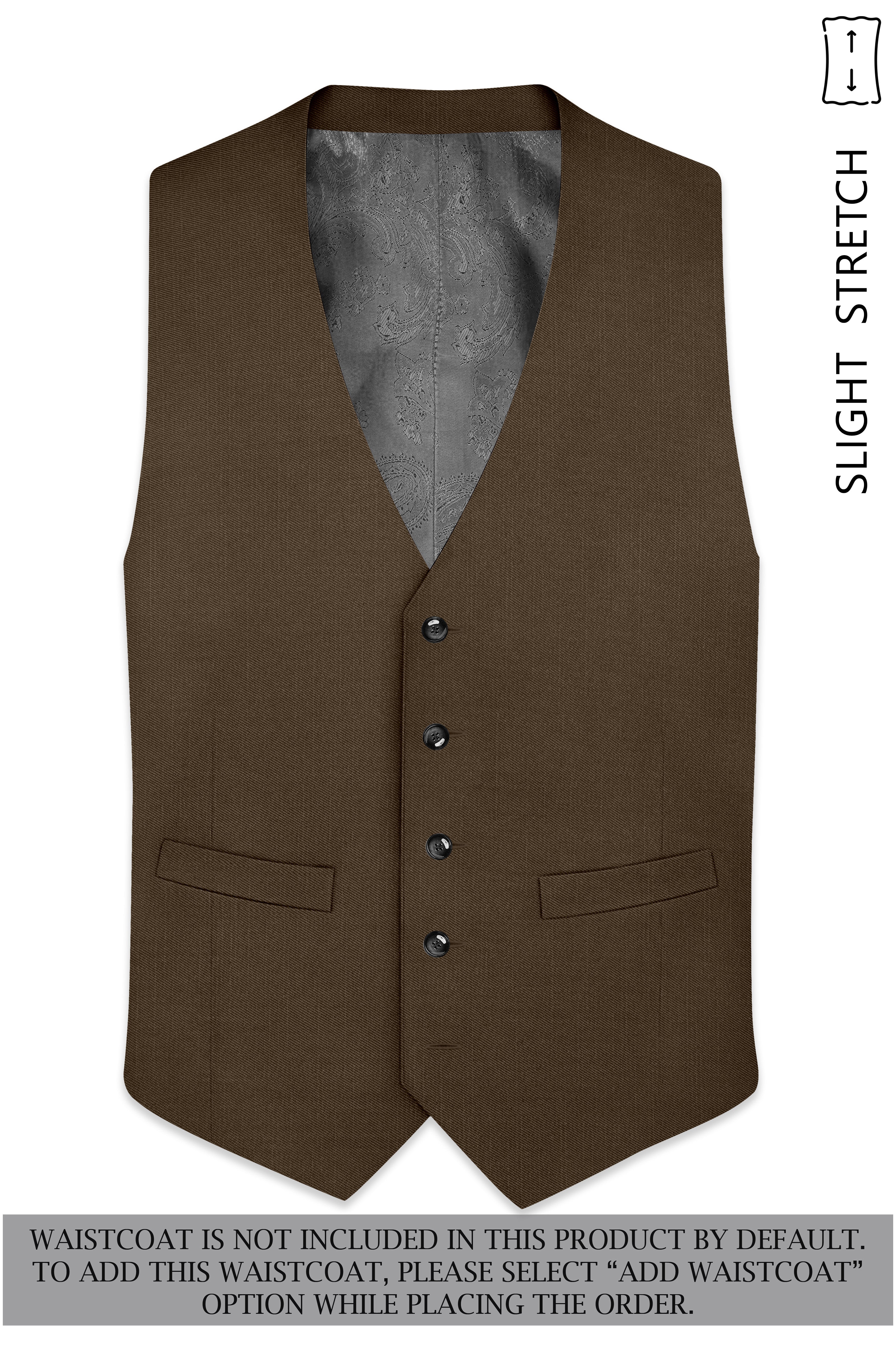 Terrano-Mocha Brown Wool Rich Slight Stretch Single Breasted Suit