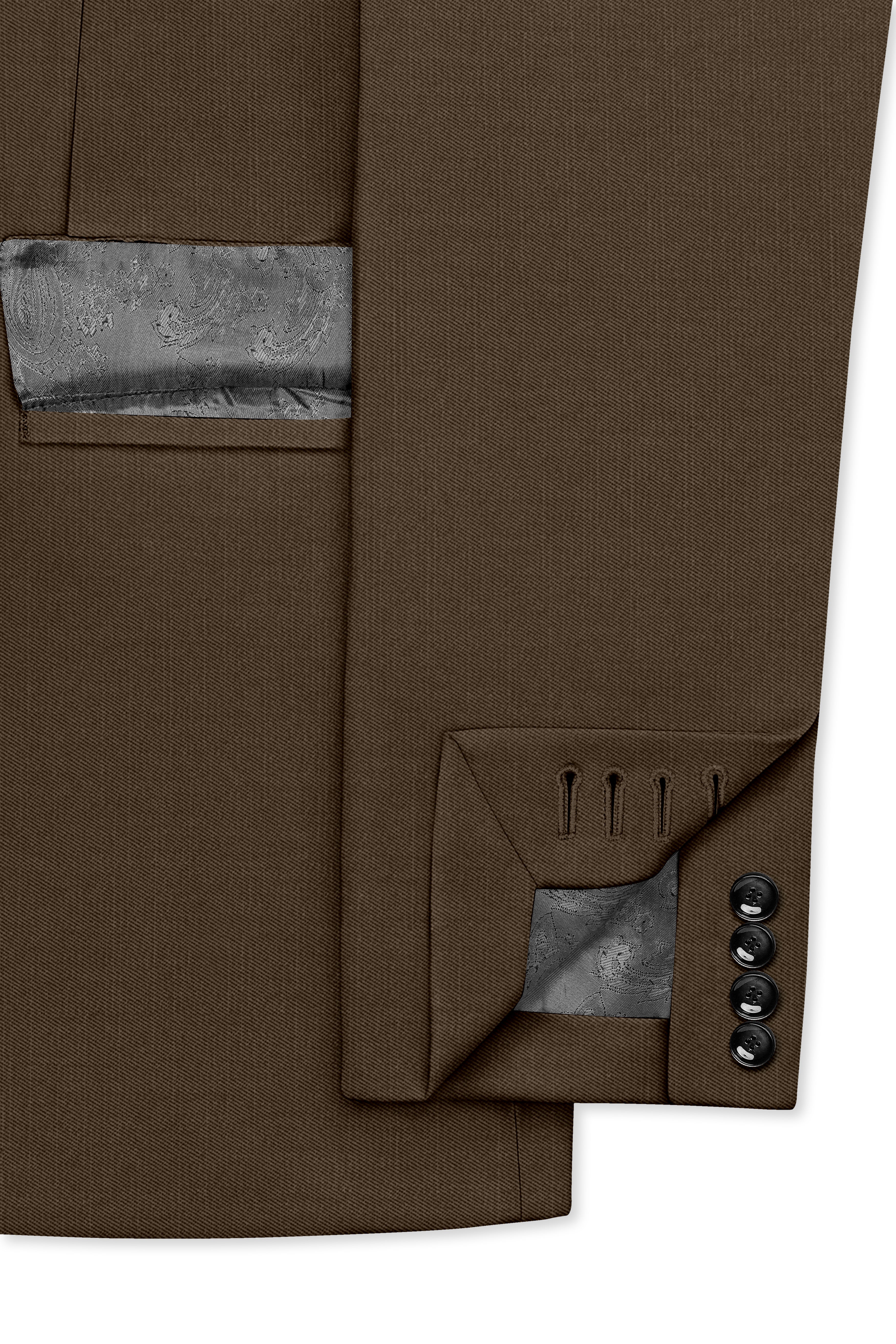 Terrano-Mocha Brown Wool Rich Slight Stretch Single Breasted Suit