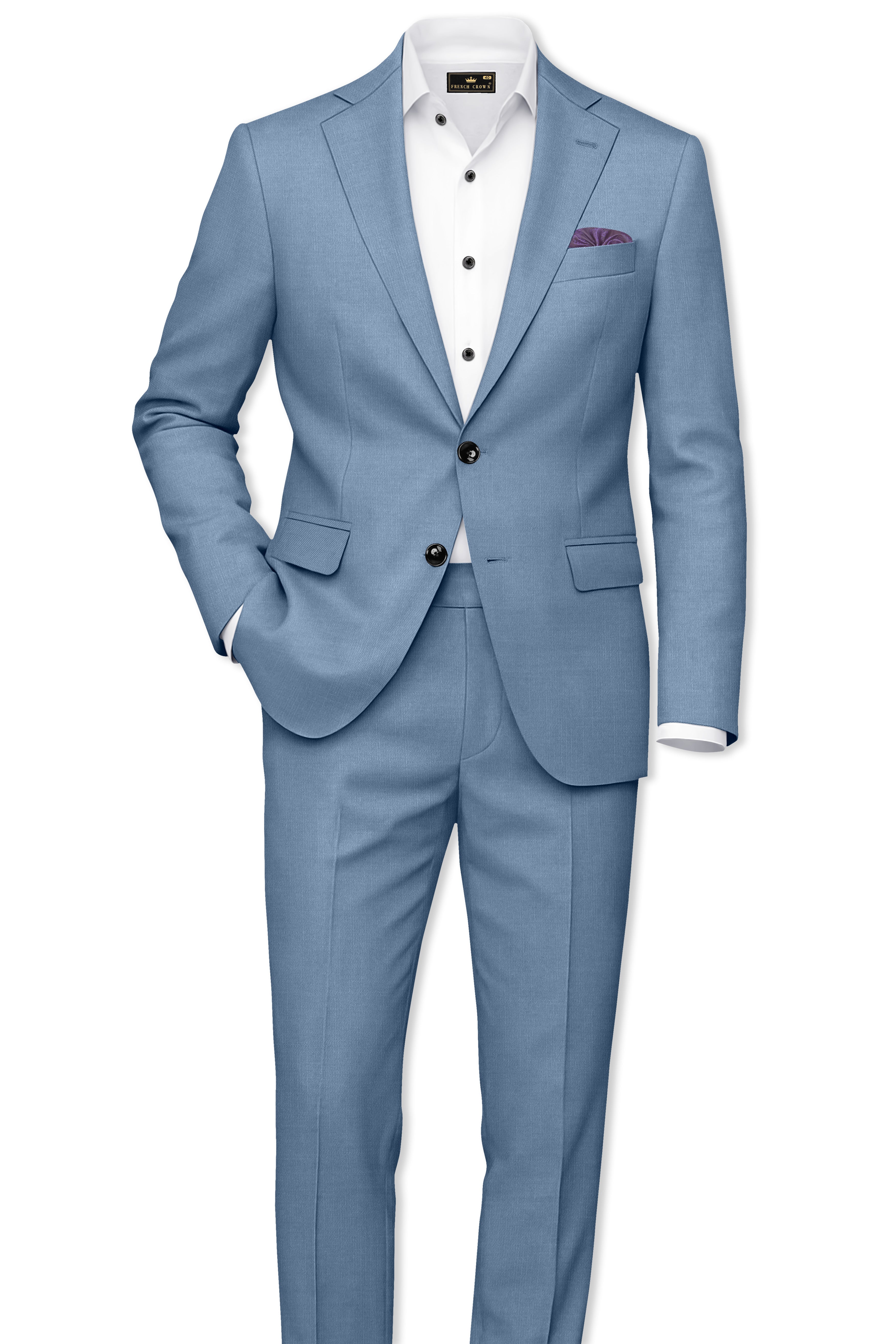 Celestor-Lynch Blue Wool Rich Slight Stretch Single Breasted Suit