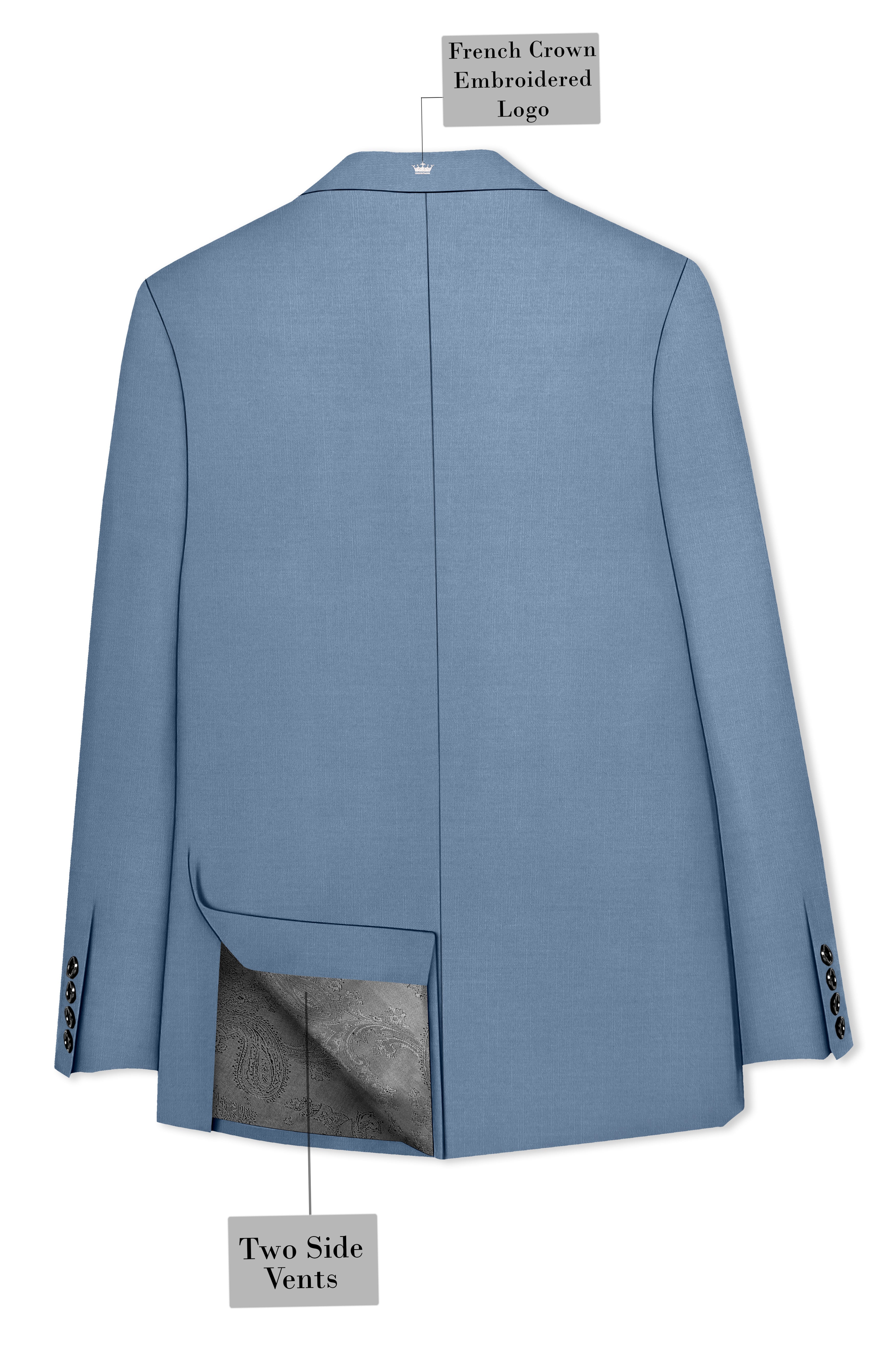 Celestor-Lynch Blue Wool Rich Slight Stretch Single Breasted Suit