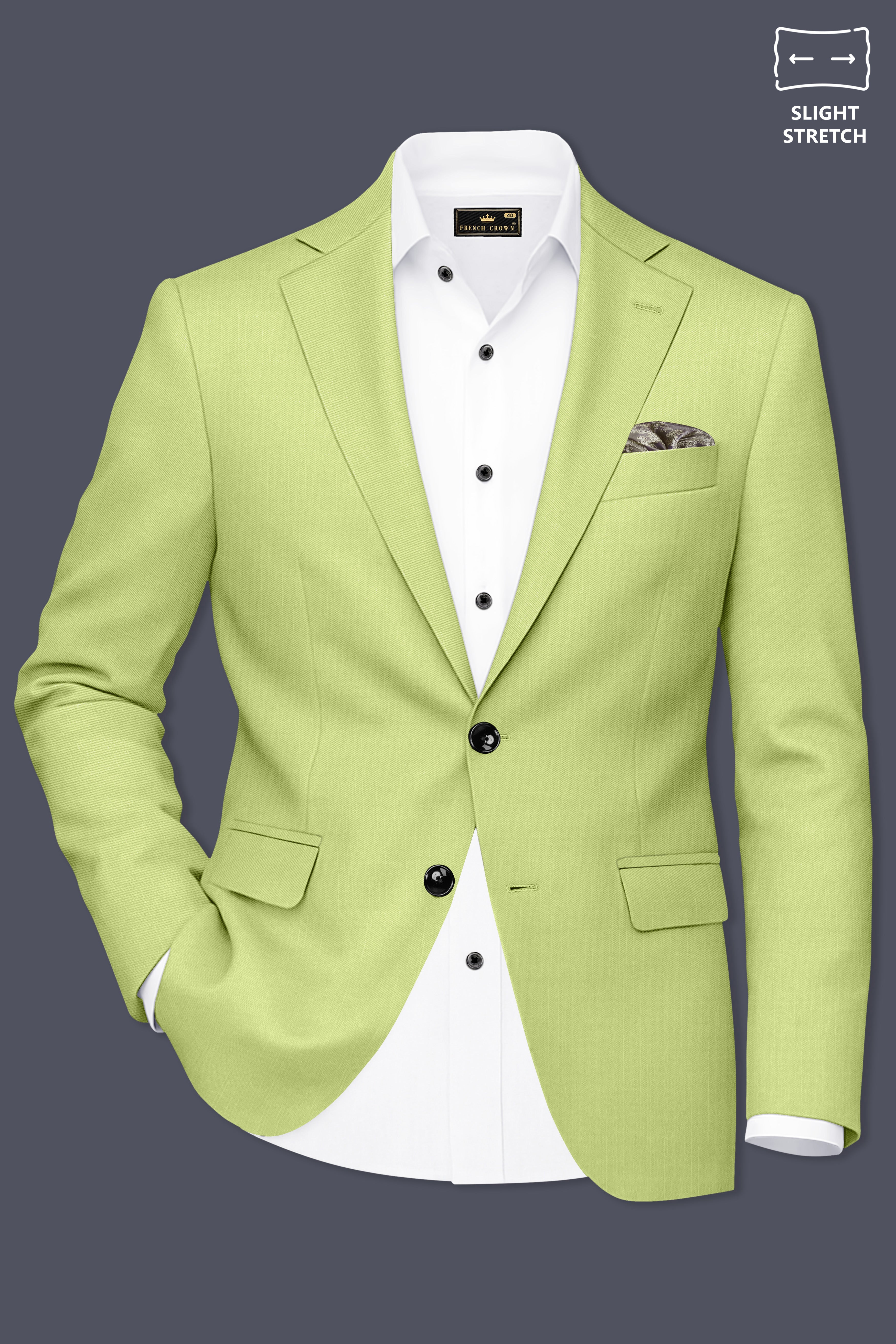 Ochre-Tan Green Wool Rich Slight Stretch Single Breasted Suit