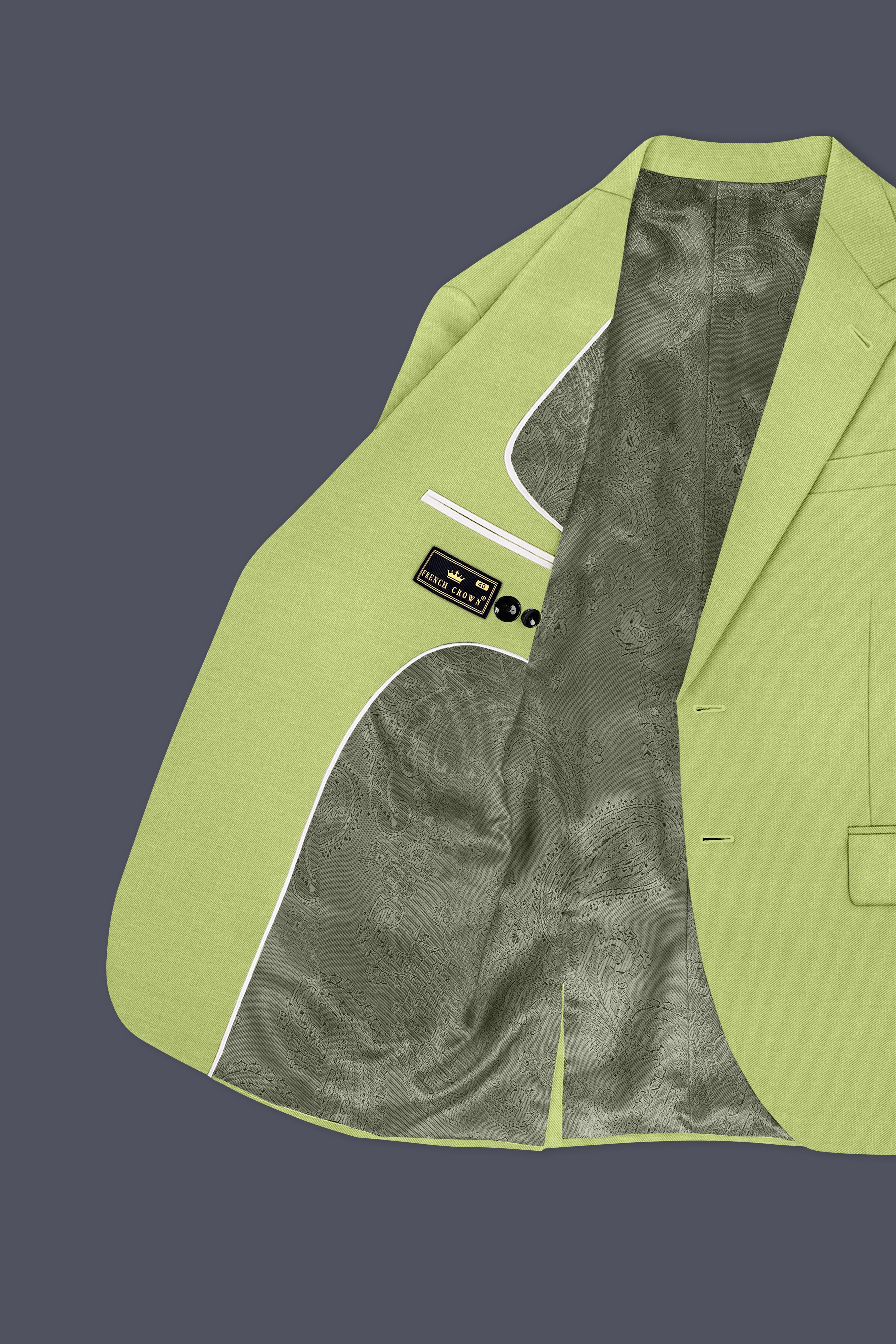 Ochre-Tan Green Wool Rich Slight Stretch Single Breasted Suit