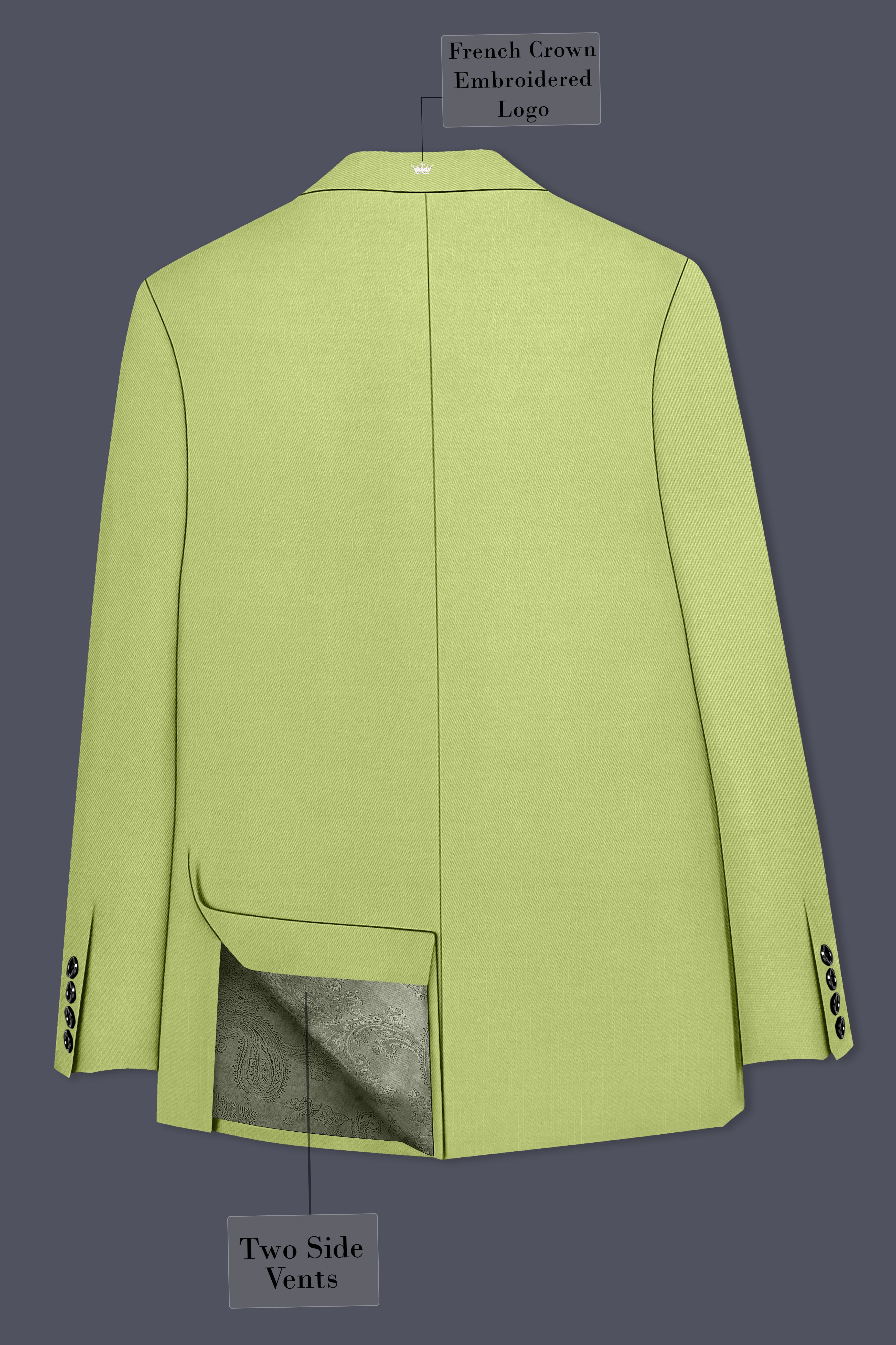 Ochre-Tan Green Wool Rich Slight Stretch Single Breasted Suit