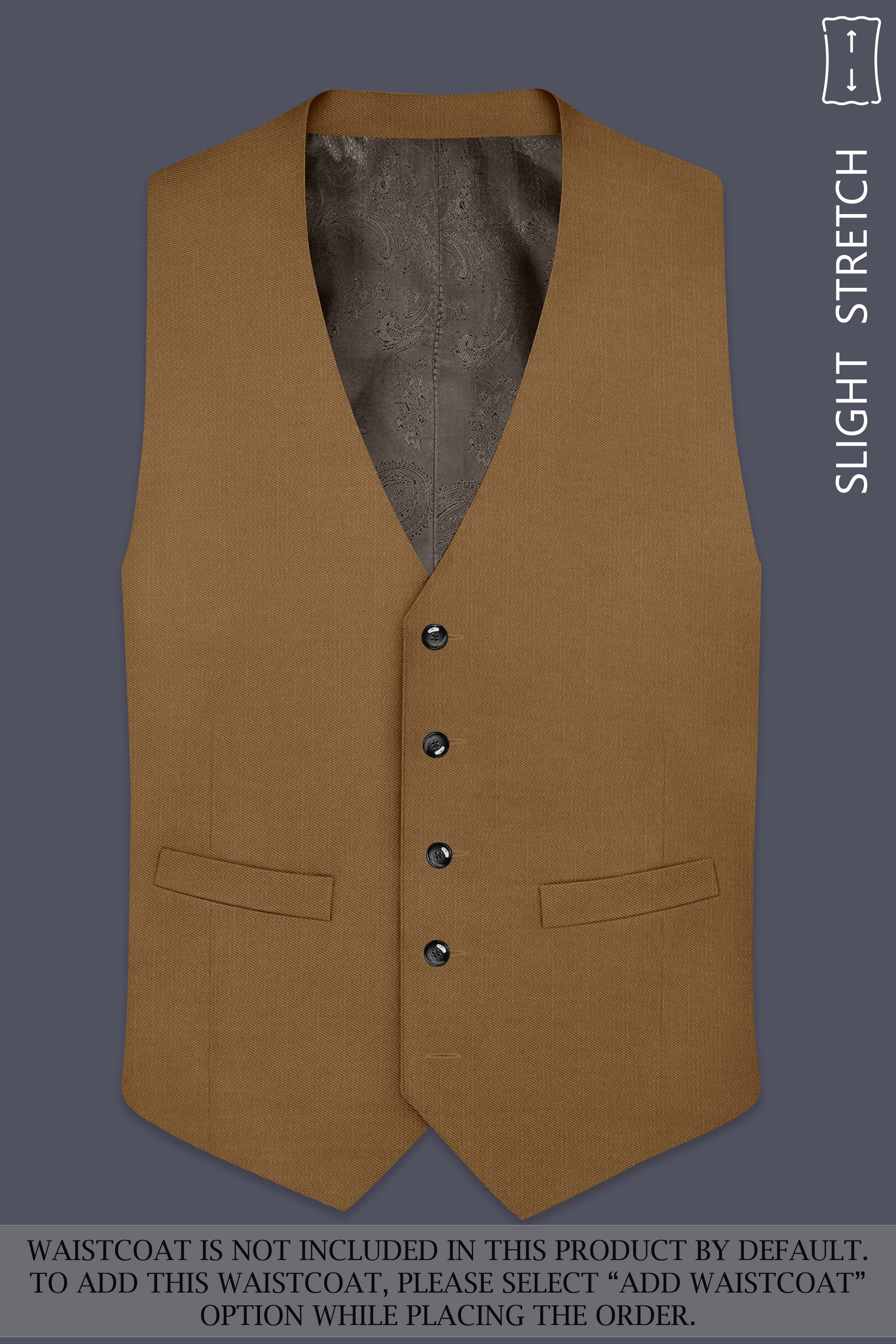 Sapphire-Potters Brown Wool Rich Slight Stretch Single Breasted Suit