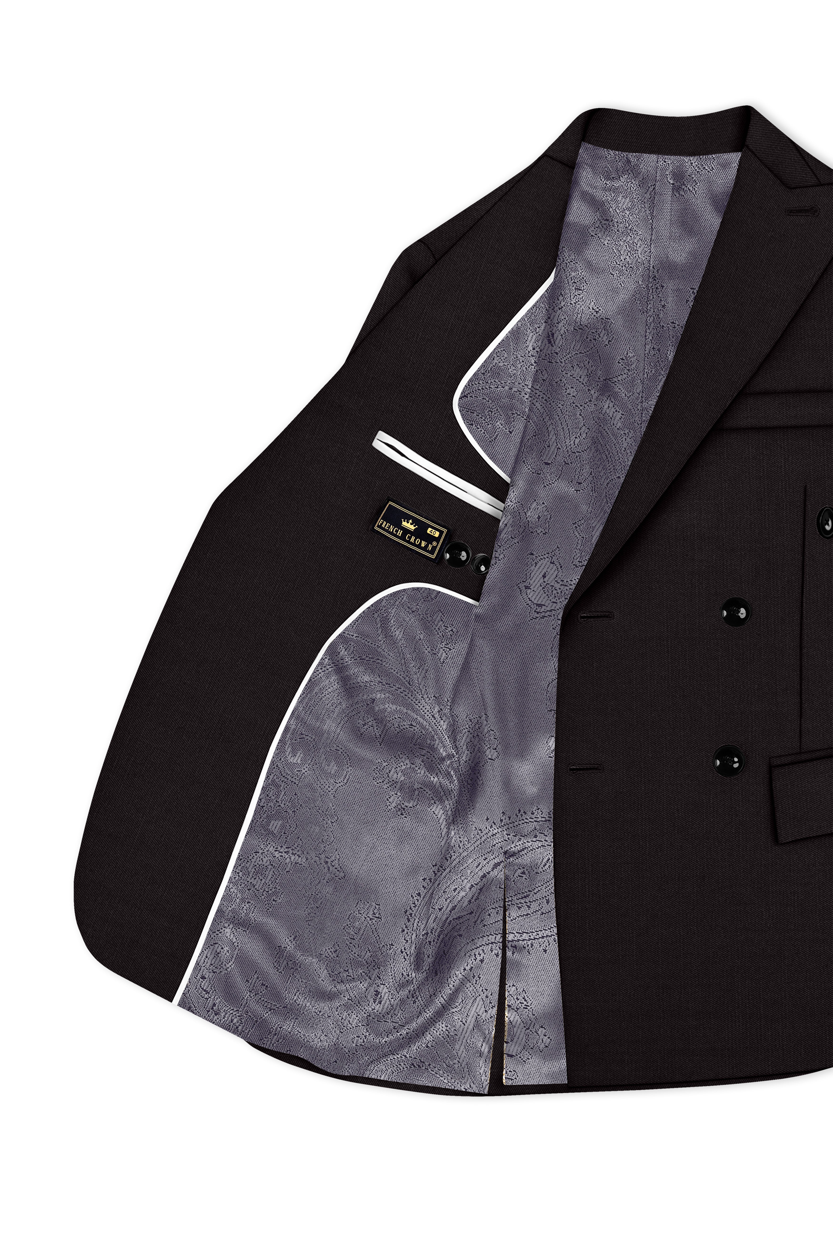 Umbero-Eclipse Brown Wool Rich Slight Stretch Double Breasted Suit