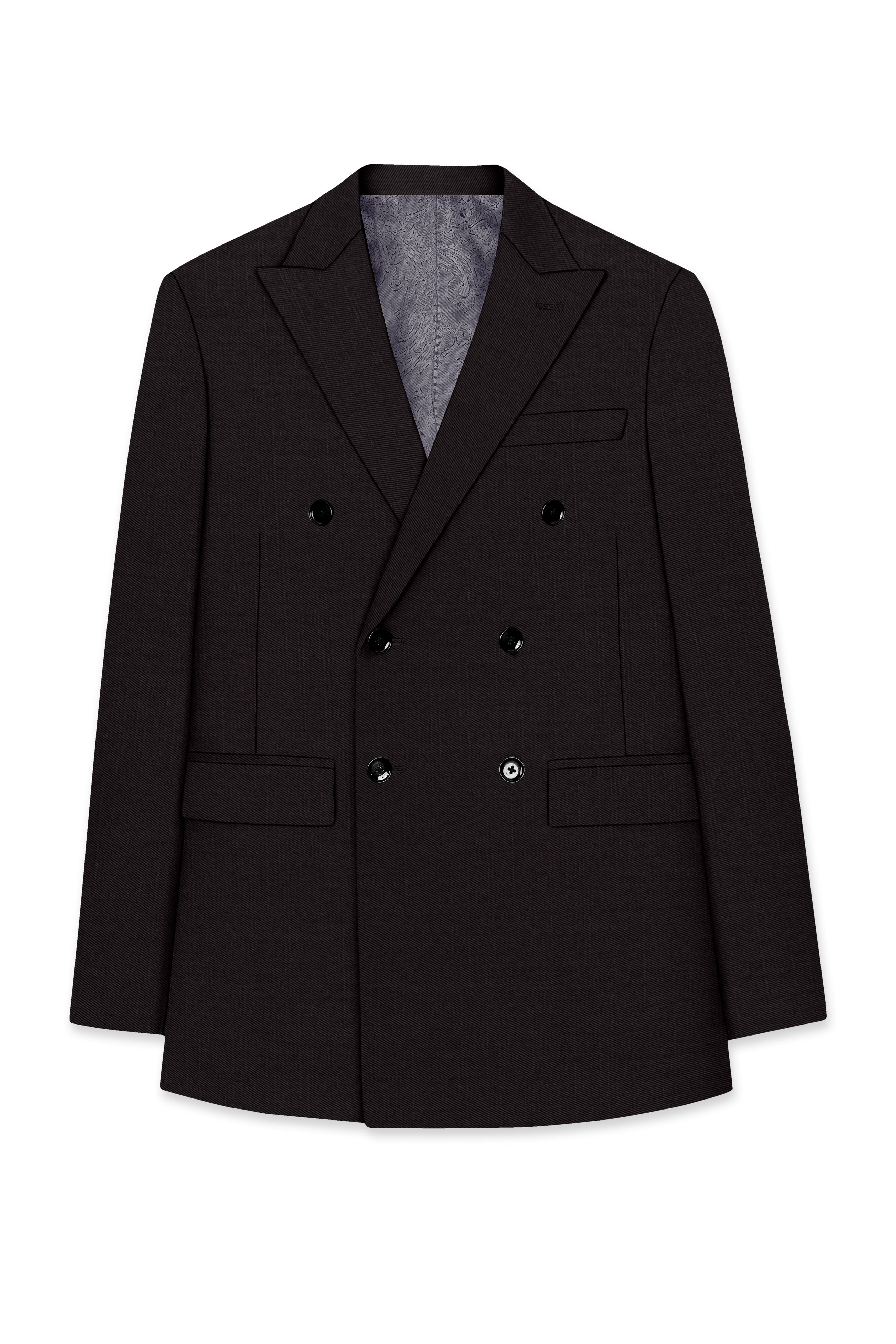 Umbero-Eclipse Brown Wool Rich Slight Stretch Double Breasted Suit