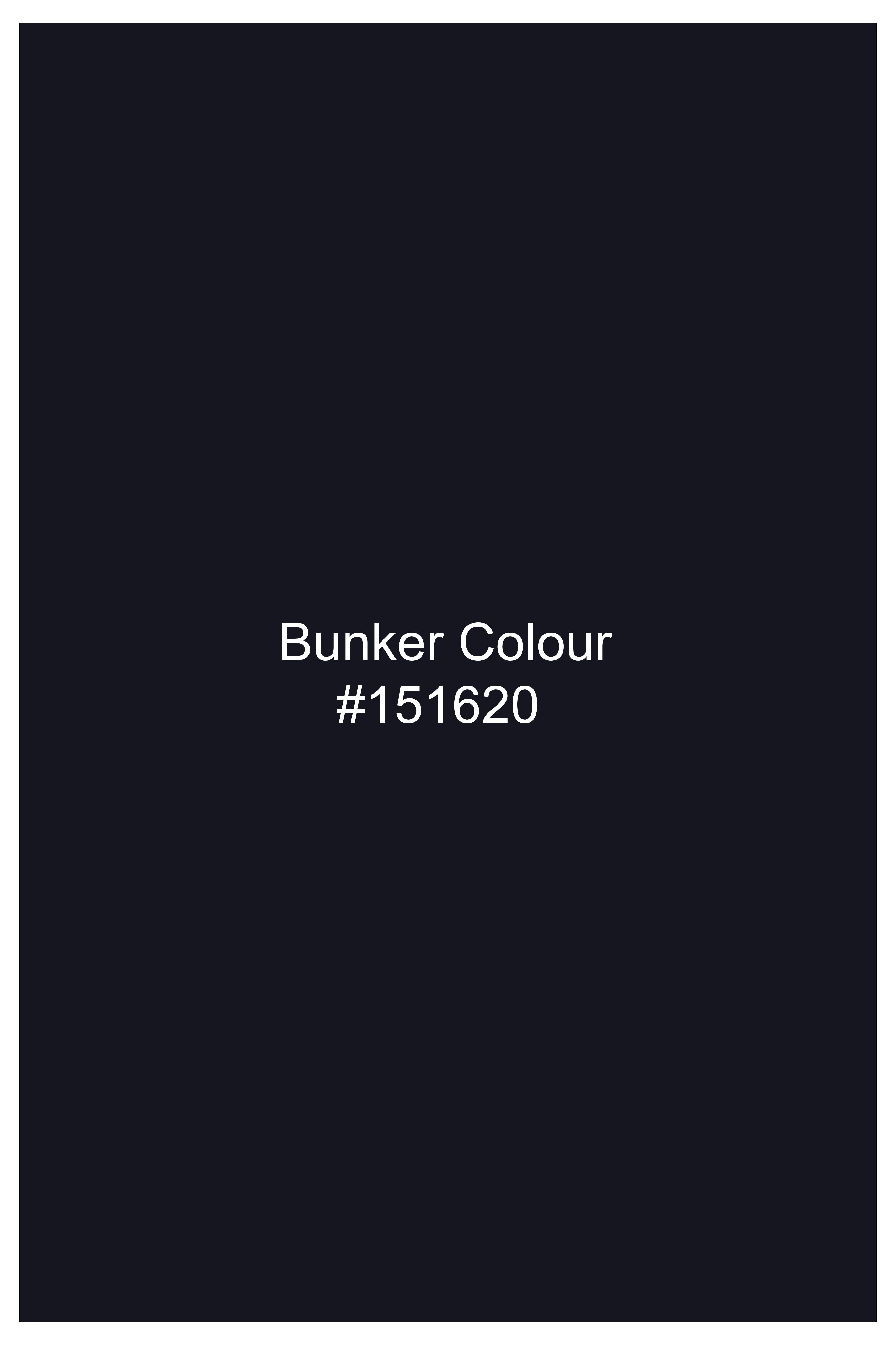 Elion-Bunker Blue Pencil Striped Wool Rich Slight Stretch Single Breasted Suit
