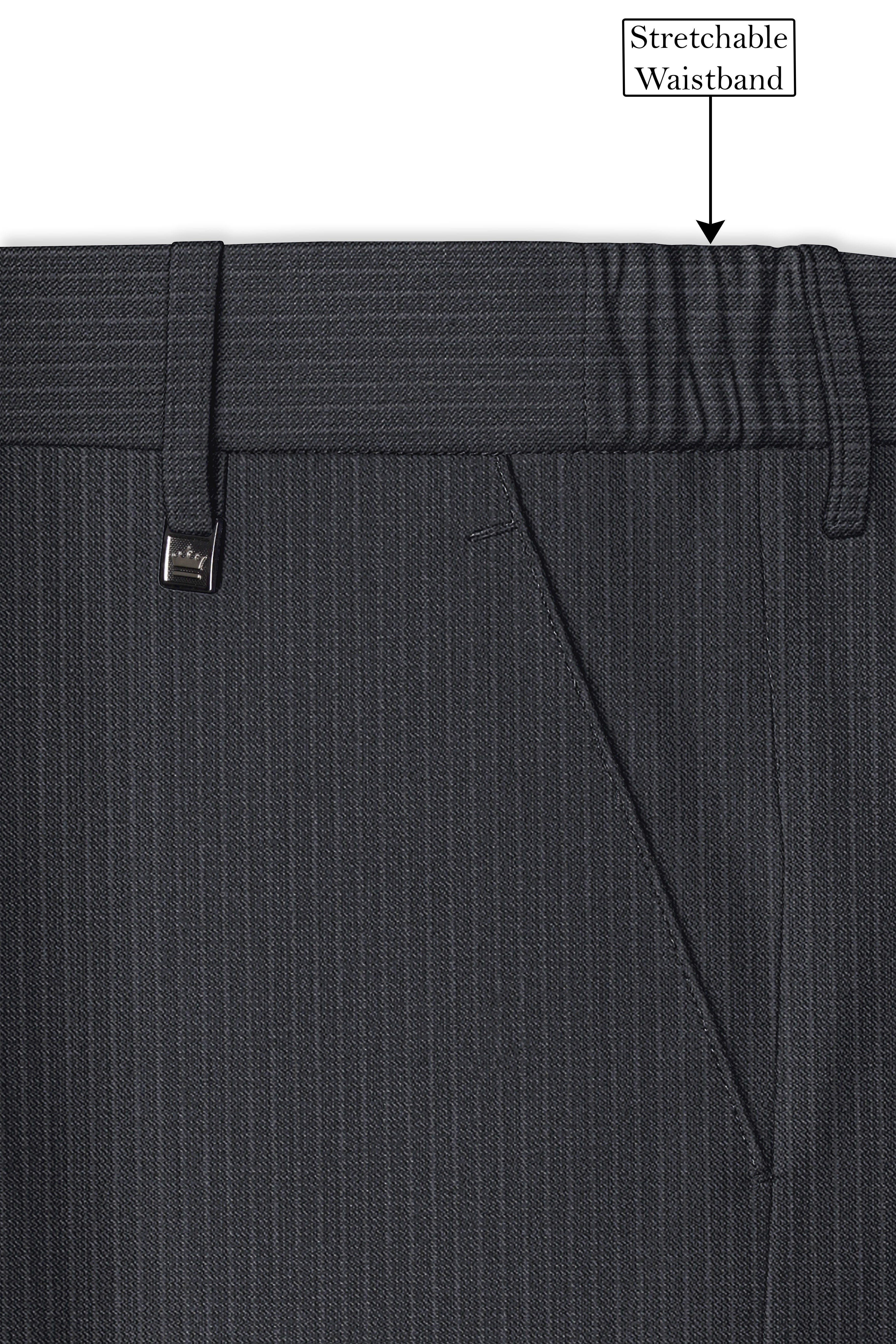 Monvex-Tuna Gray Pencil Striped Wool Rich Slight Stretch Single Breasted Suit