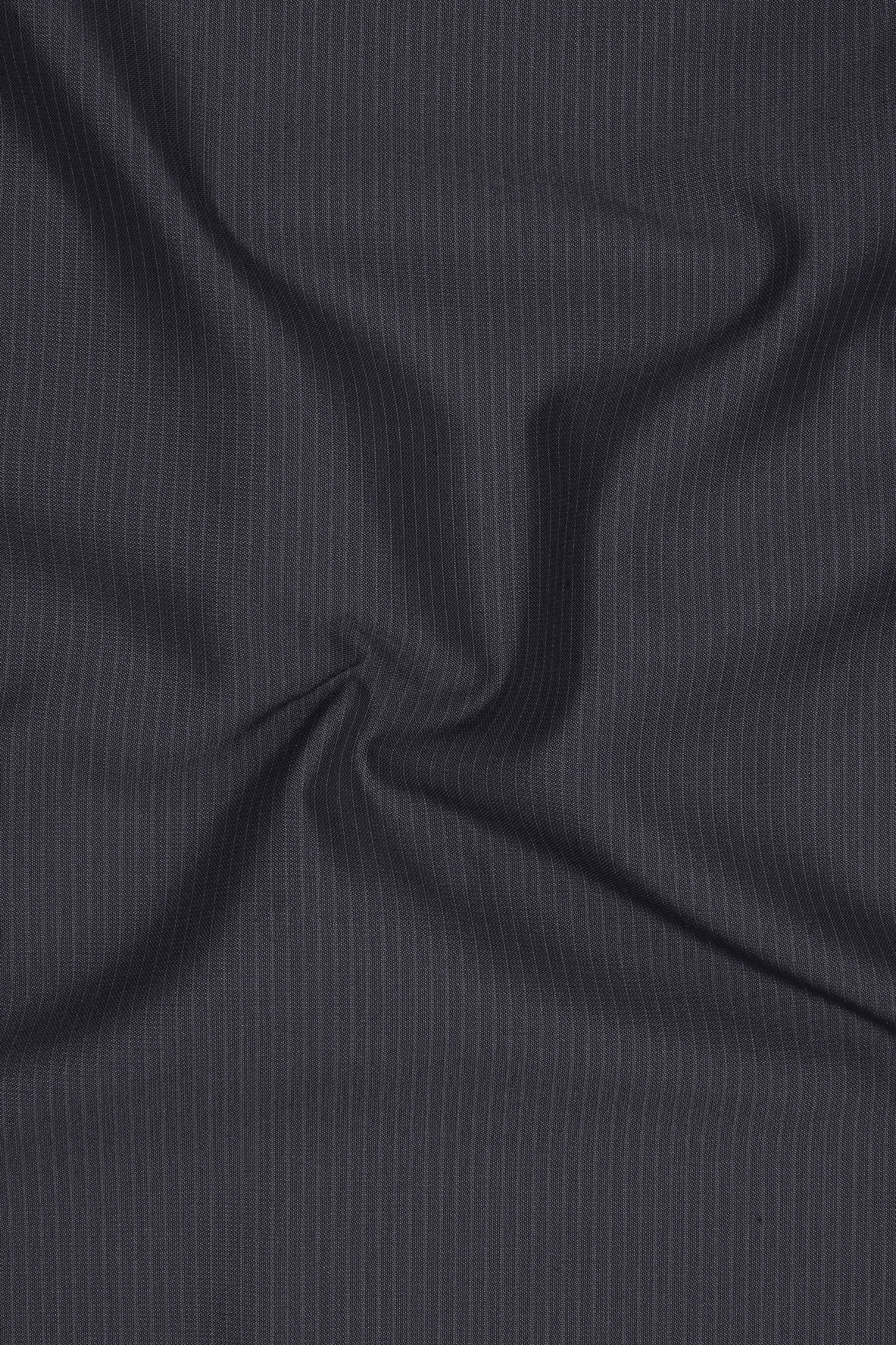 Monvex-Tuna Gray Pencil Striped Wool Rich Slight Stretch Double Breasted Suit