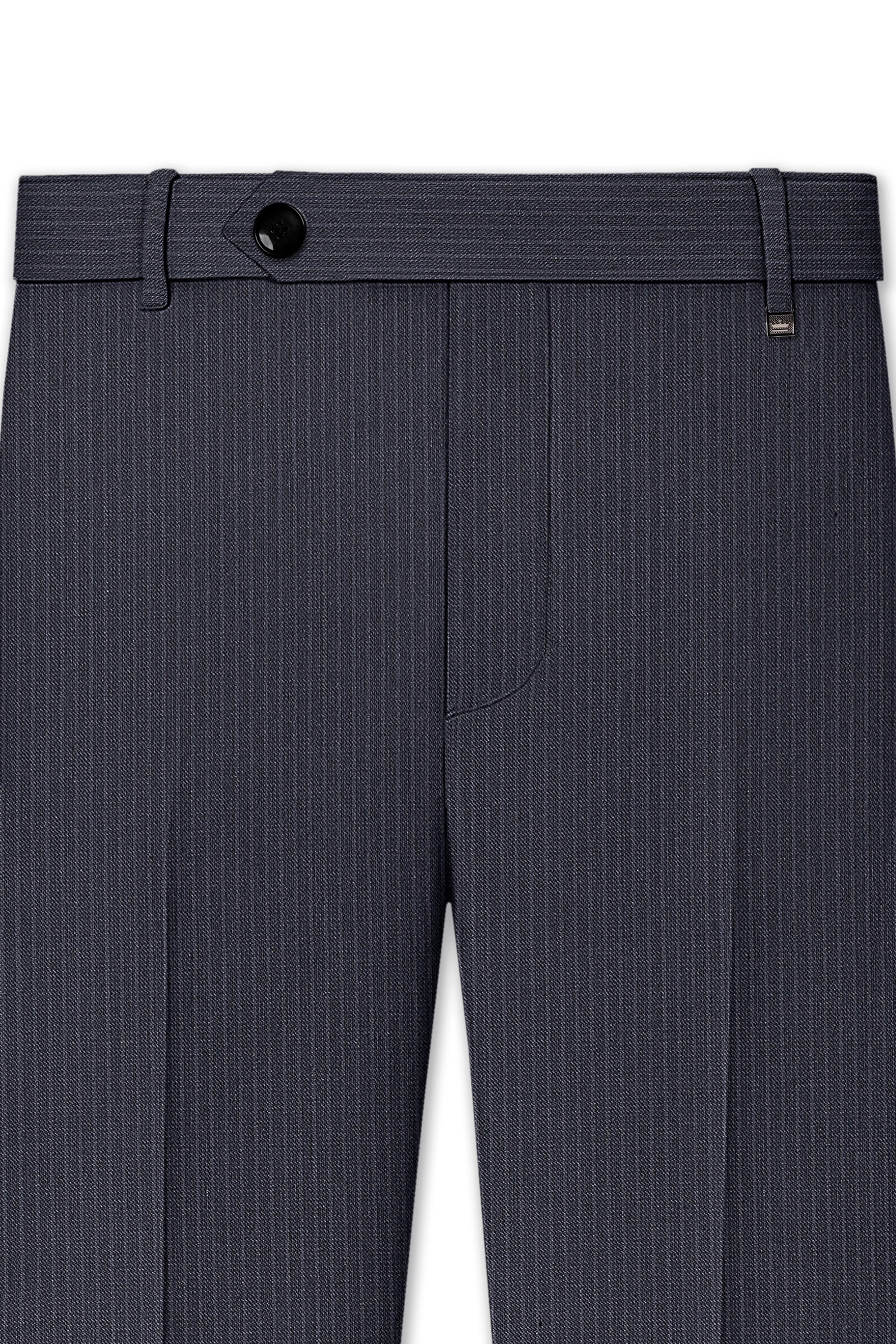 Monvex-Tuna Gray Pencil Striped Wool Rich Bandhgala Slight Stretch Suit