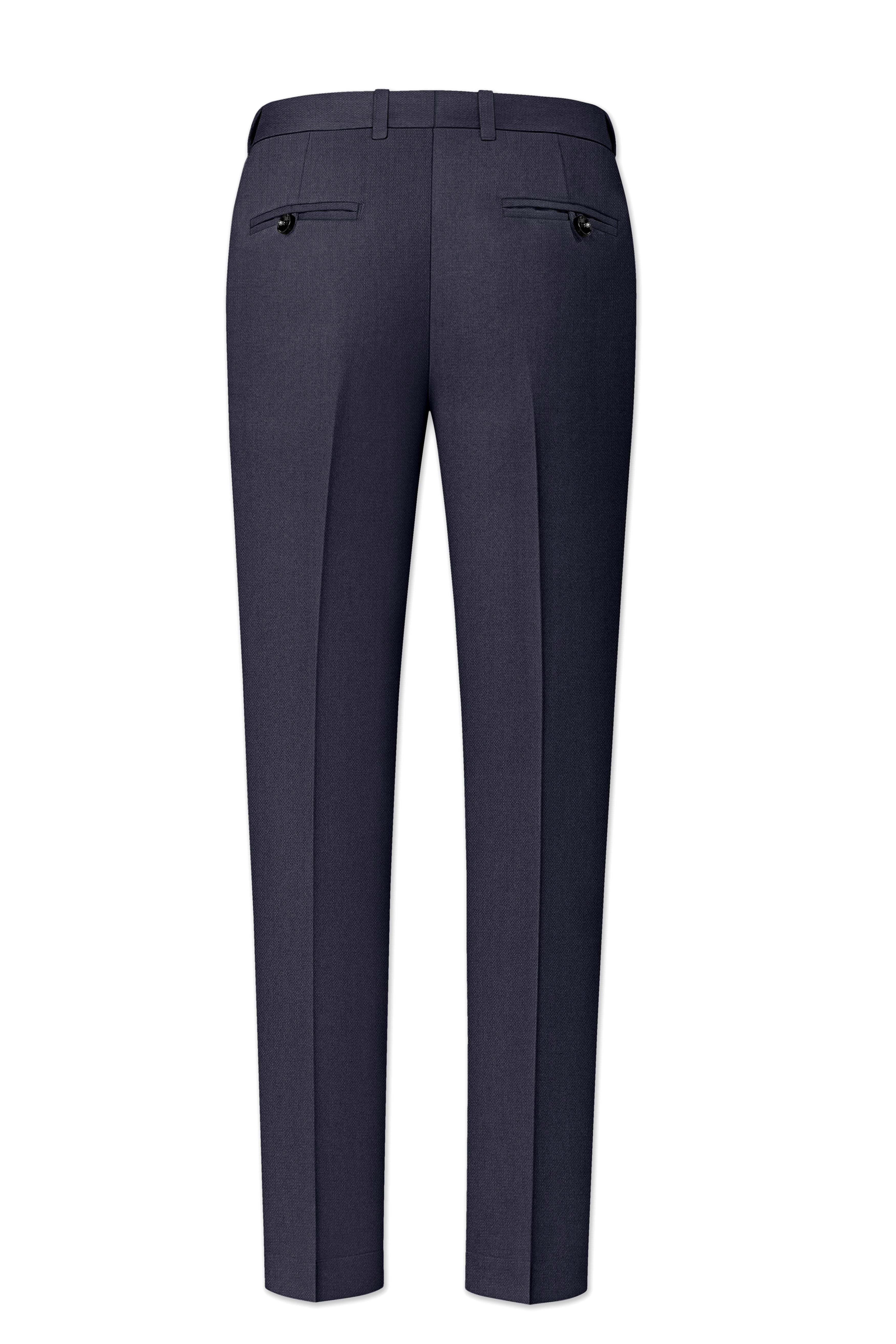 Obsidian-Paynes Gray Diamond Textured Wool Rich Slight Stretch Single Breasted Suit