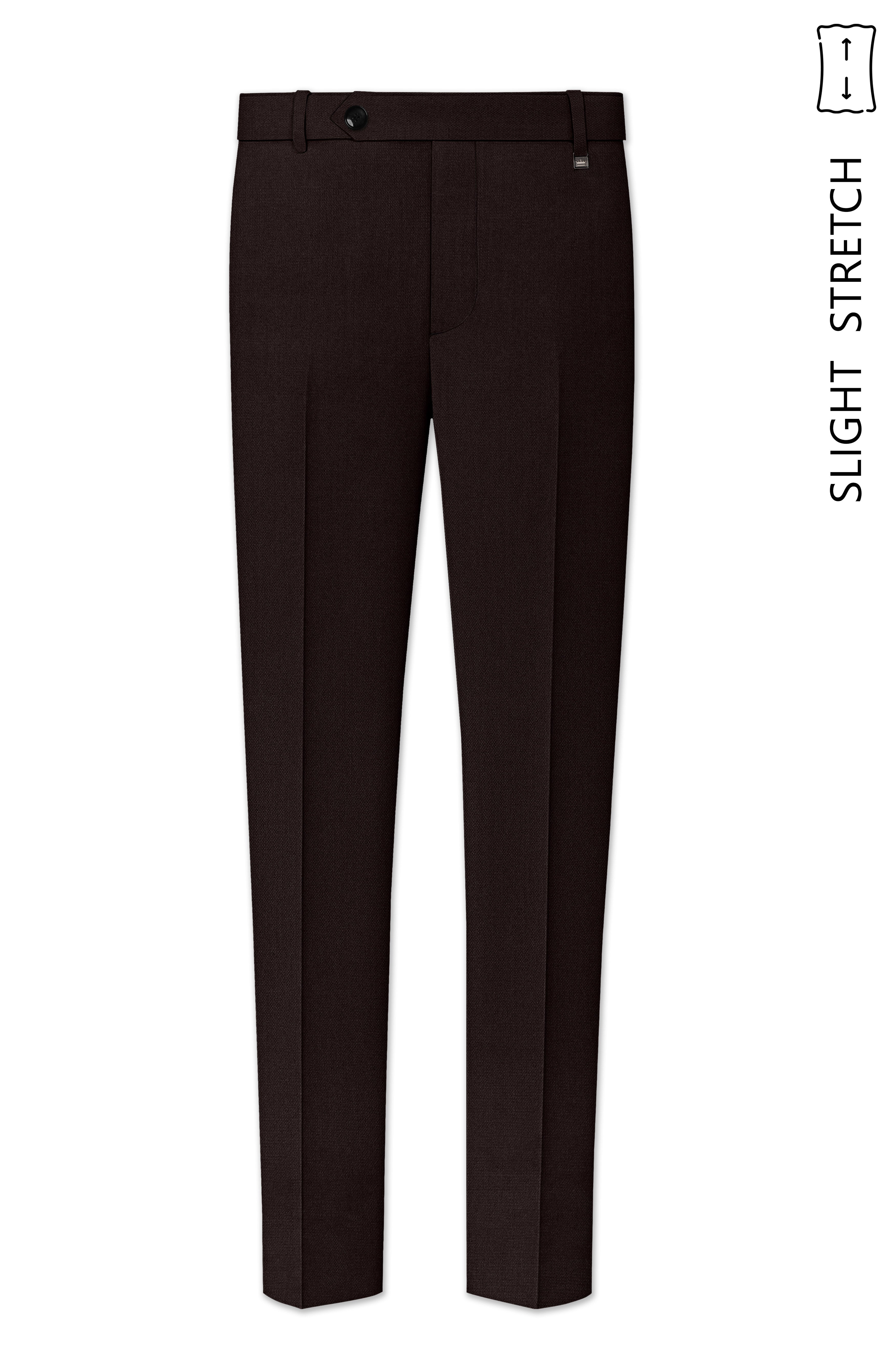 Hampton-Gondola Brown Diamond Textured Wool Rich Slight Stretch Single Breasted Suit