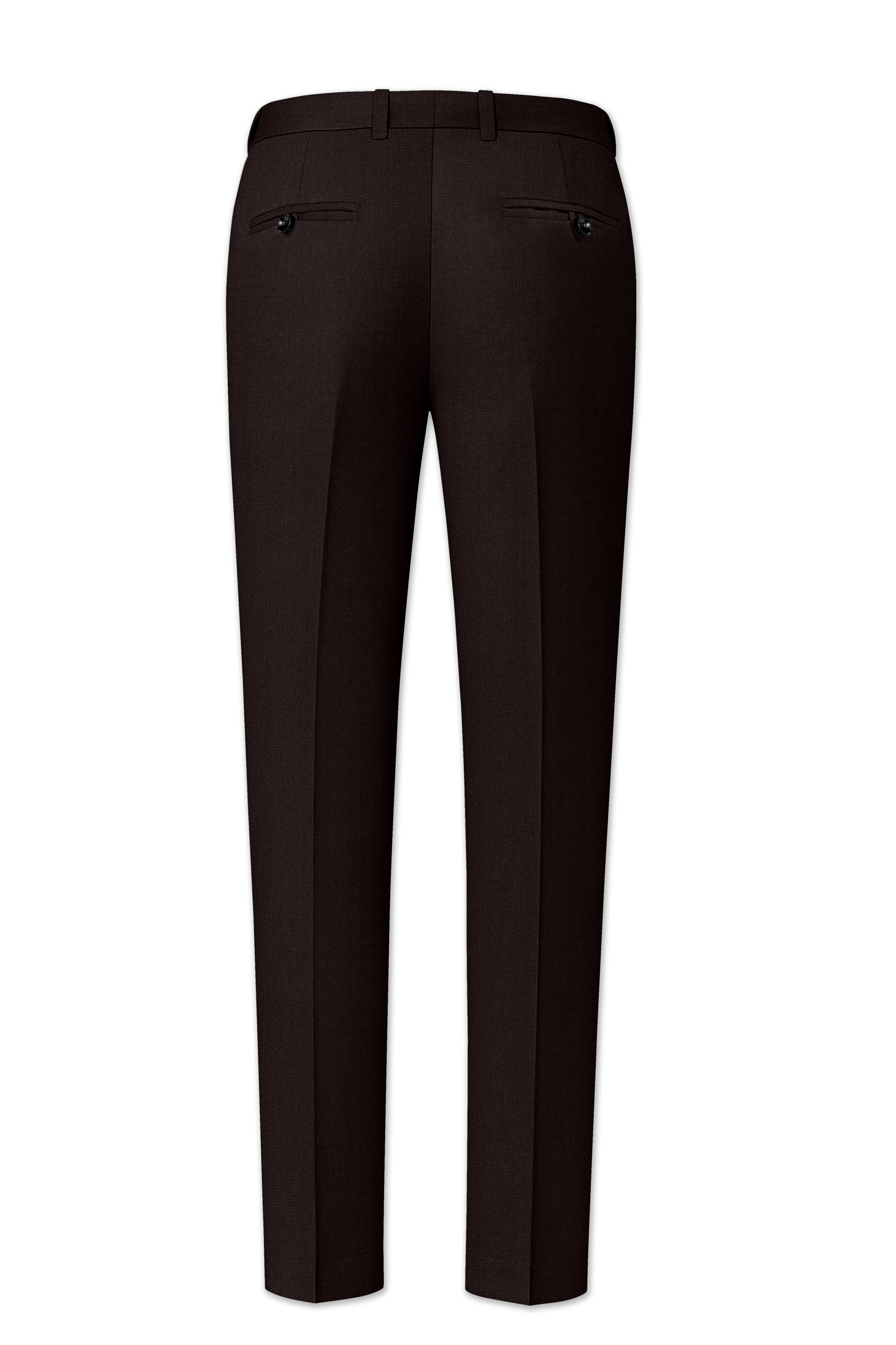 Hampton-Gondola Brown Diamond Textured Wool Rich Slight Stretch Single Breasted Suit