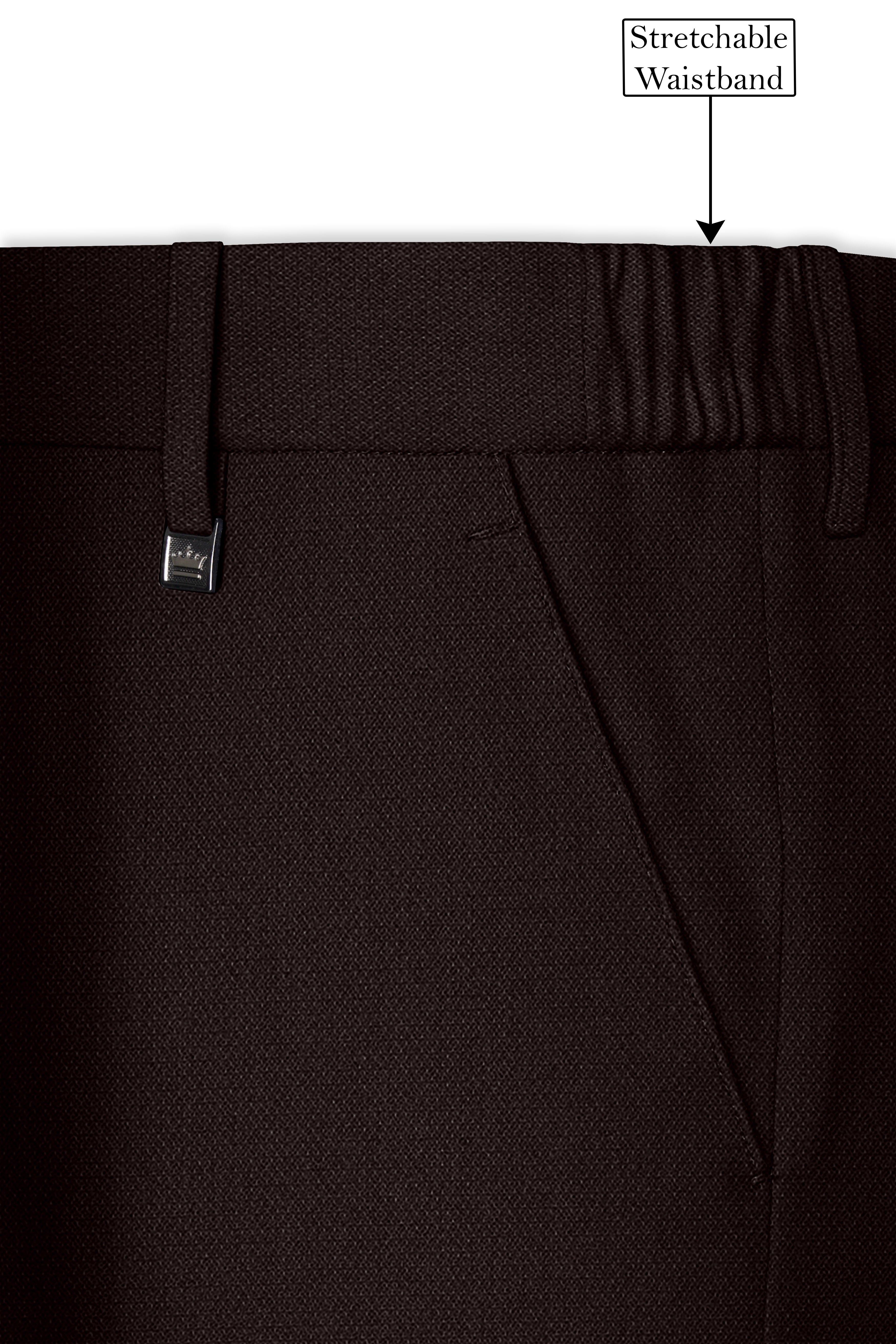 Hampton-Gondola Brown Diamond Textured Wool Rich Slight Stretch Single Breasted Suit