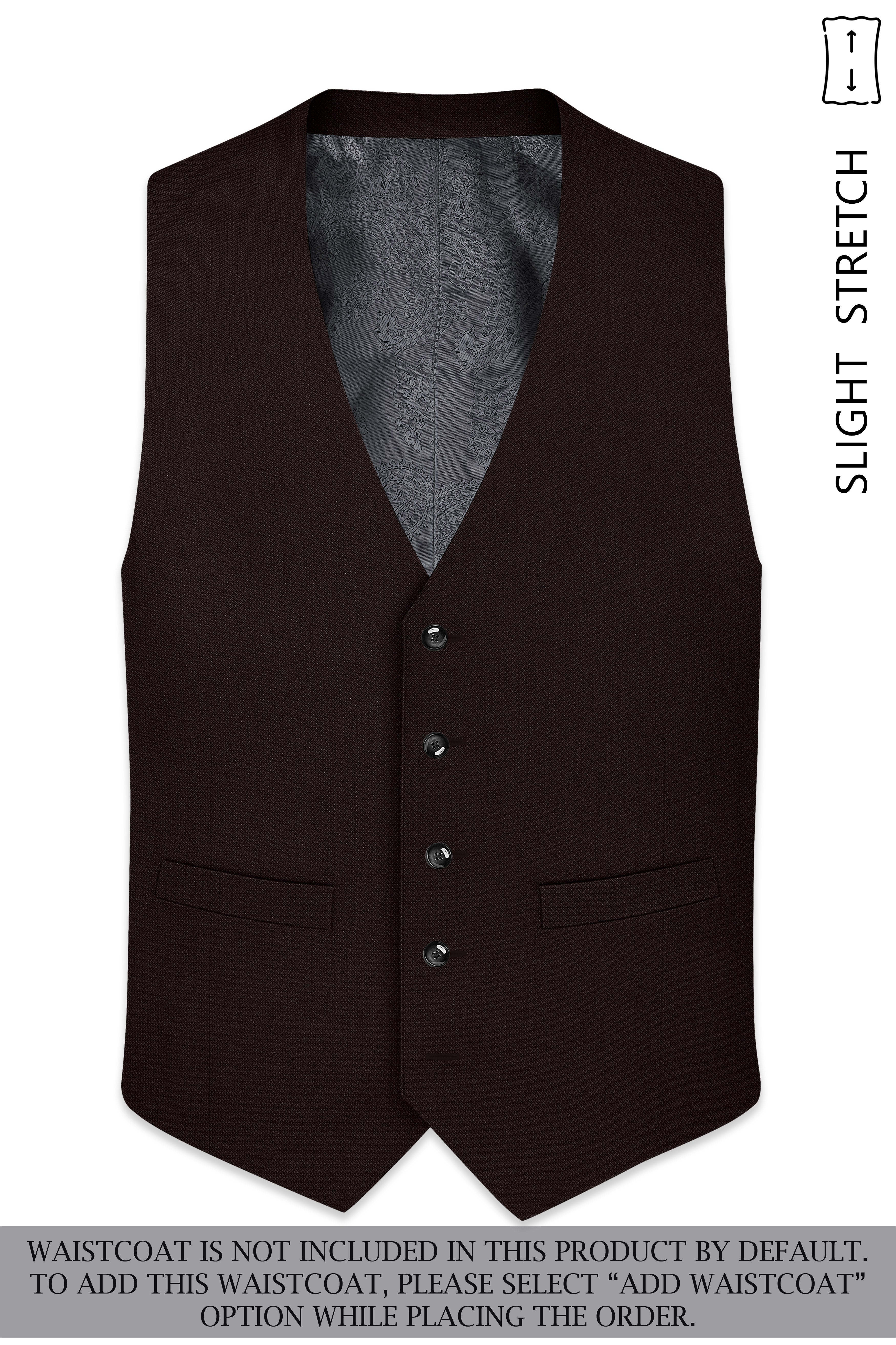 Hampton-Gondola Brown Diamond Textured Wool Rich Slight Stretch Single Breasted Suit