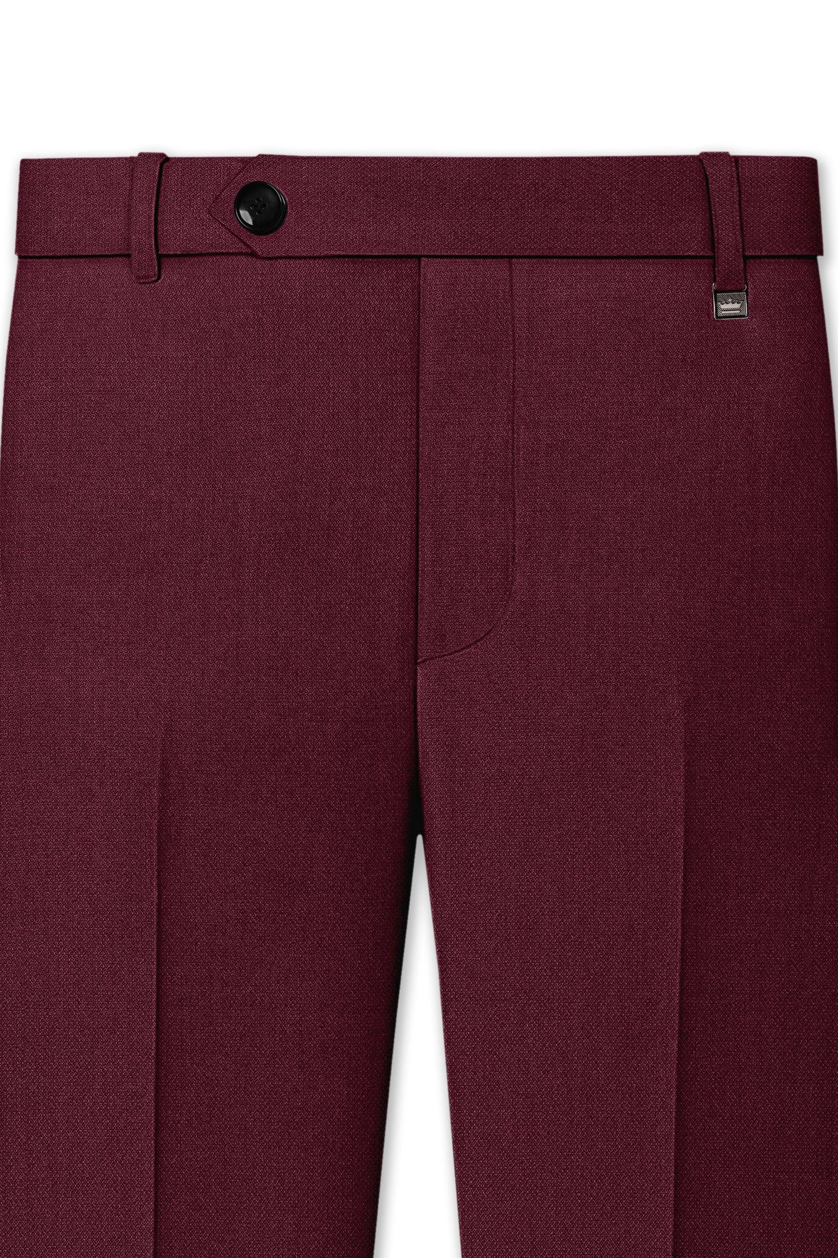 Imperial-Crater Maroon Diamond Textured Wool Rich Slight Stretch Single Breasted Suit