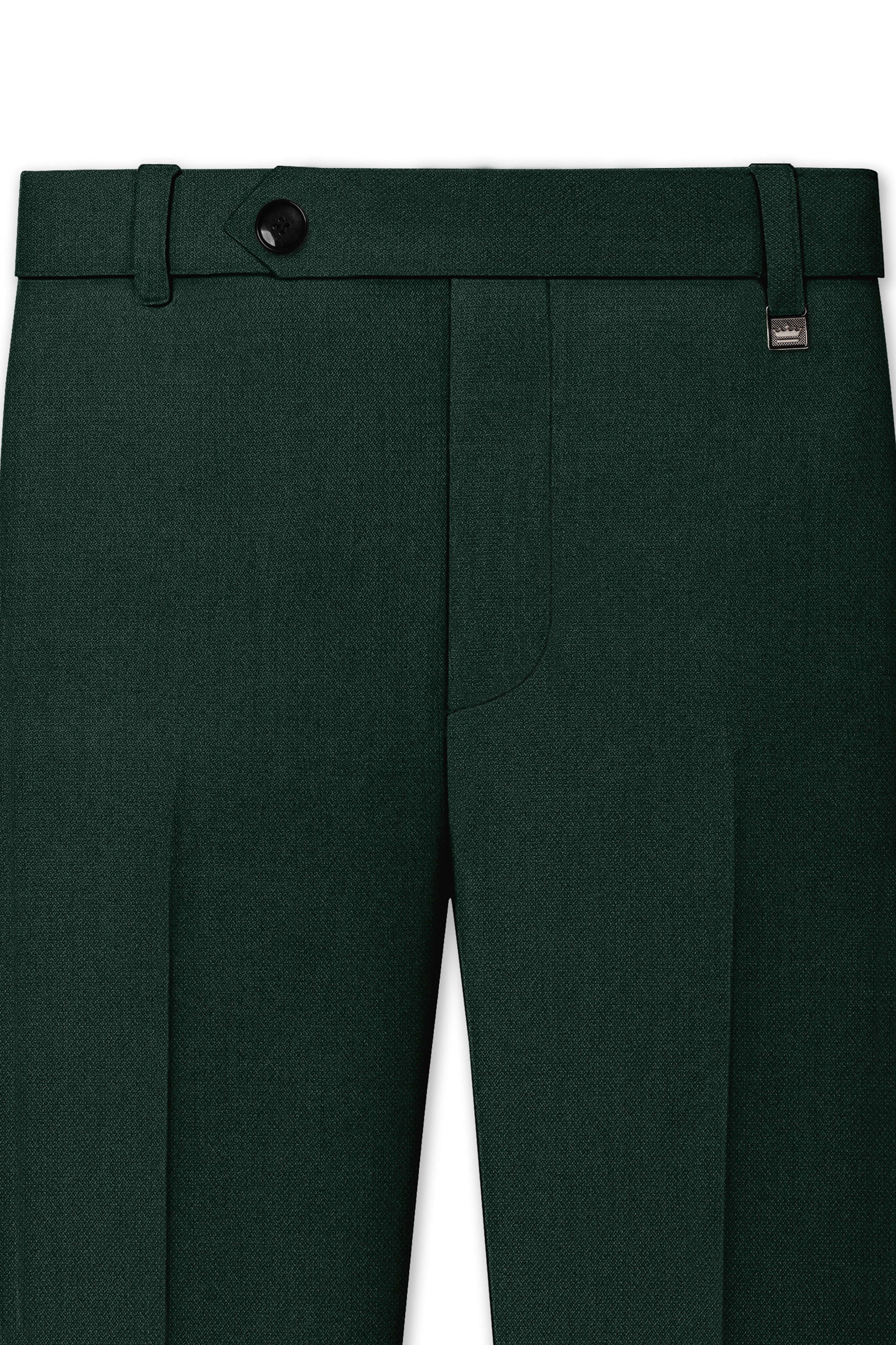 Noble-Phthalo Green Diamond Textured Wool Rich Slight Stretch Single Breasted Suit