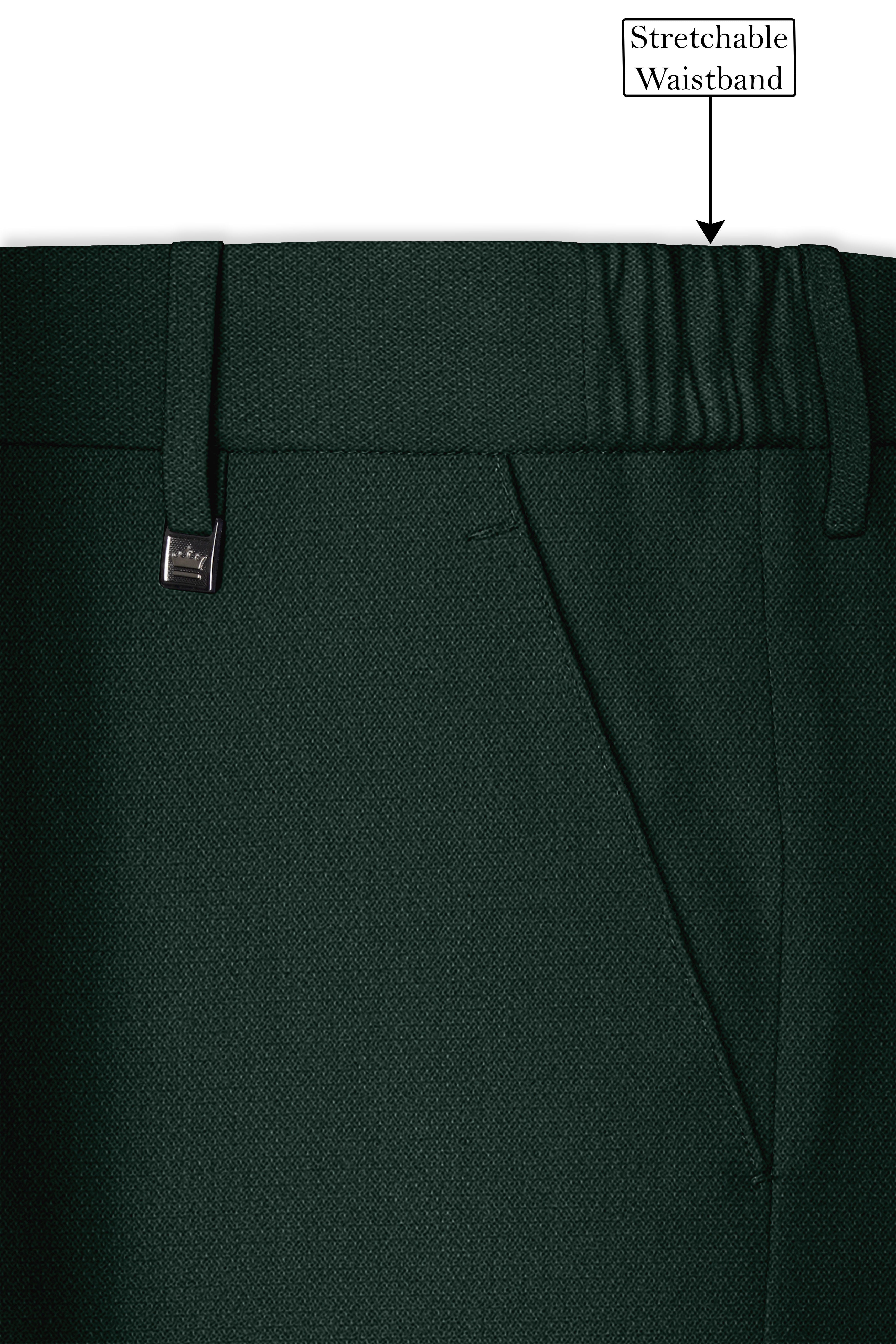 Noble-Phthalo Green Diamond Textured Wool Rich Slight Stretch Single Breasted Suit