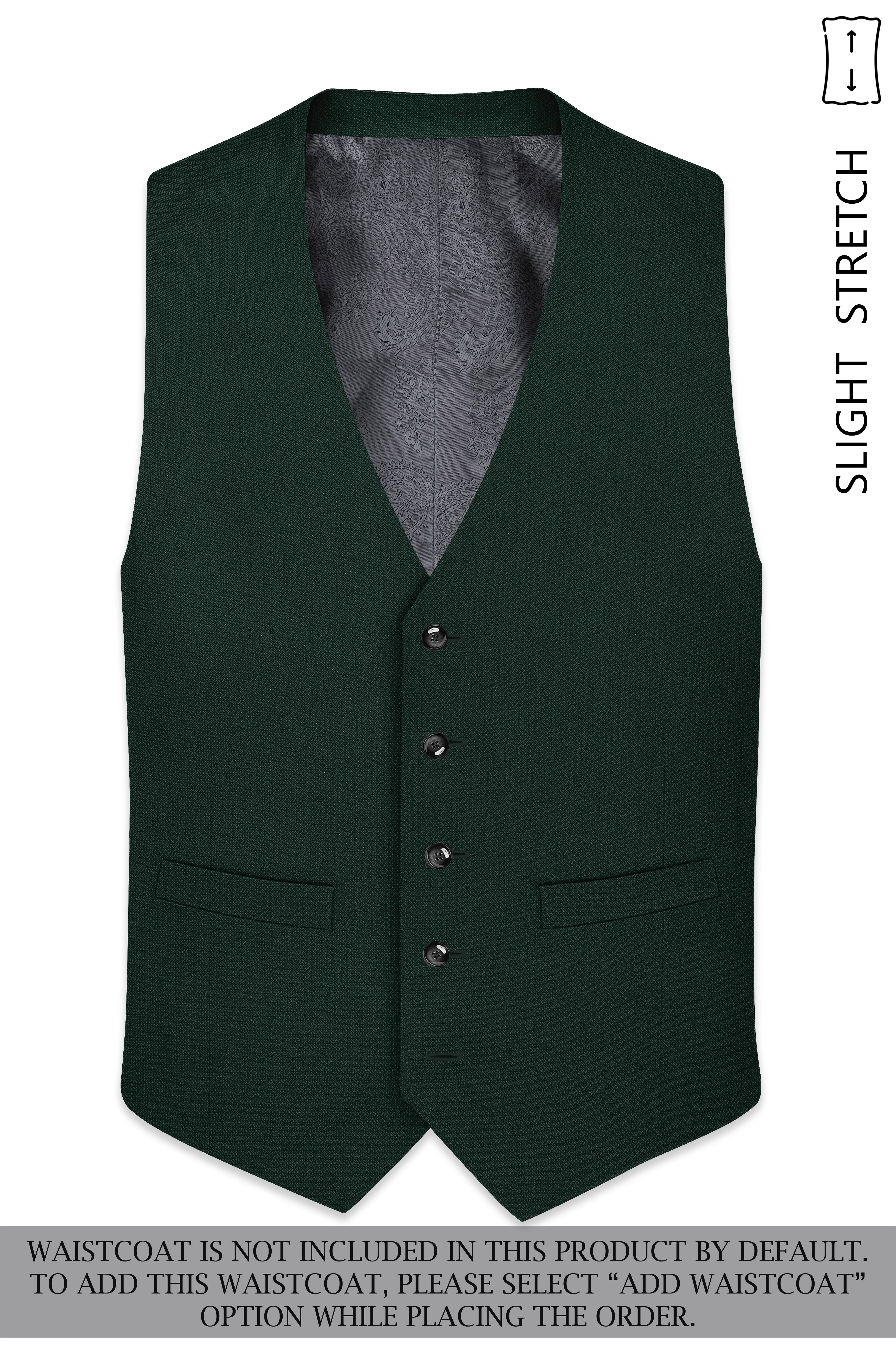 Noble-Phthalo Green Diamond Textured Wool Rich Slight Stretch Single Breasted Suit