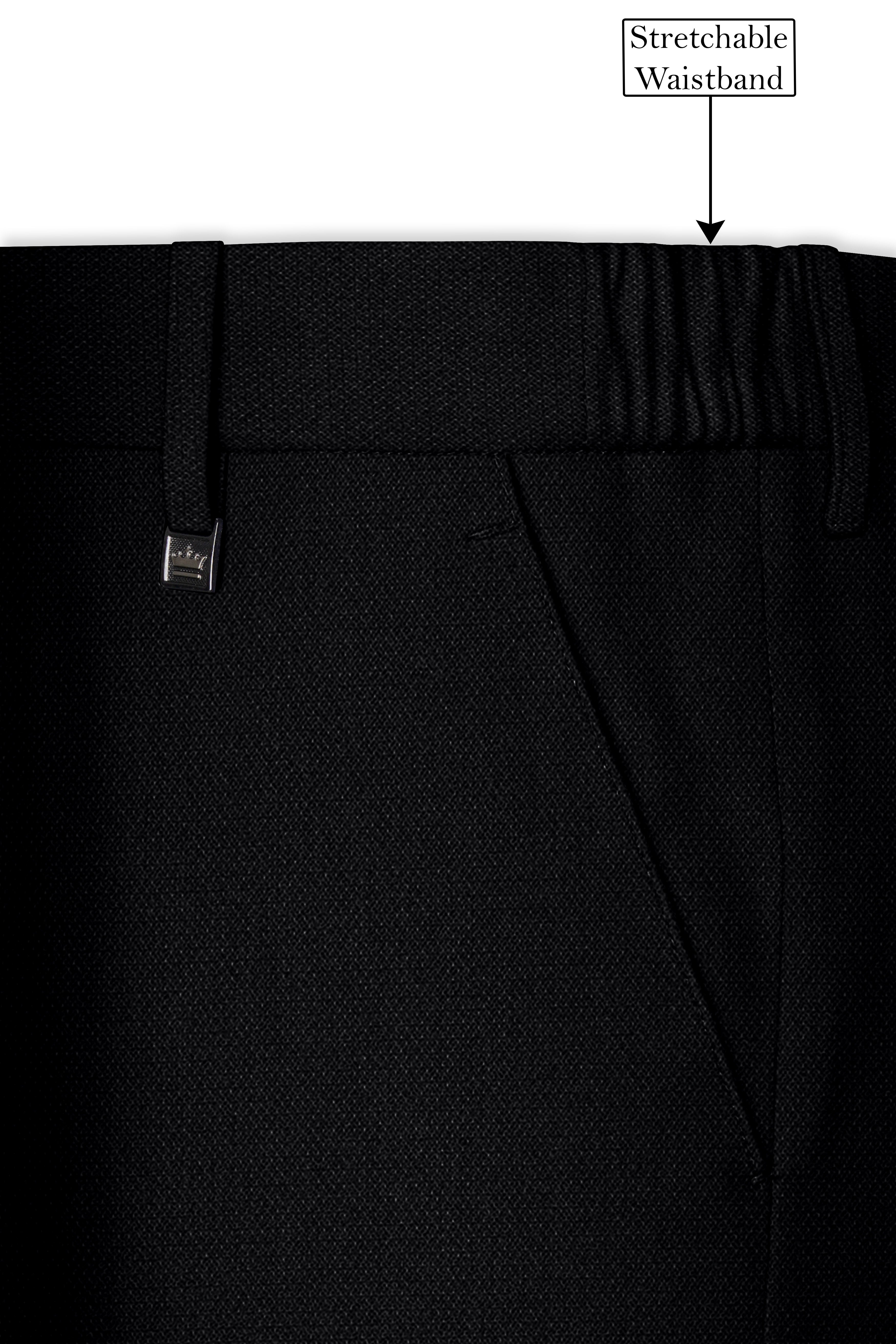 Regal-Jade Black Diamond Textured Wool Rich Slight Stretch Single Breasted Suit