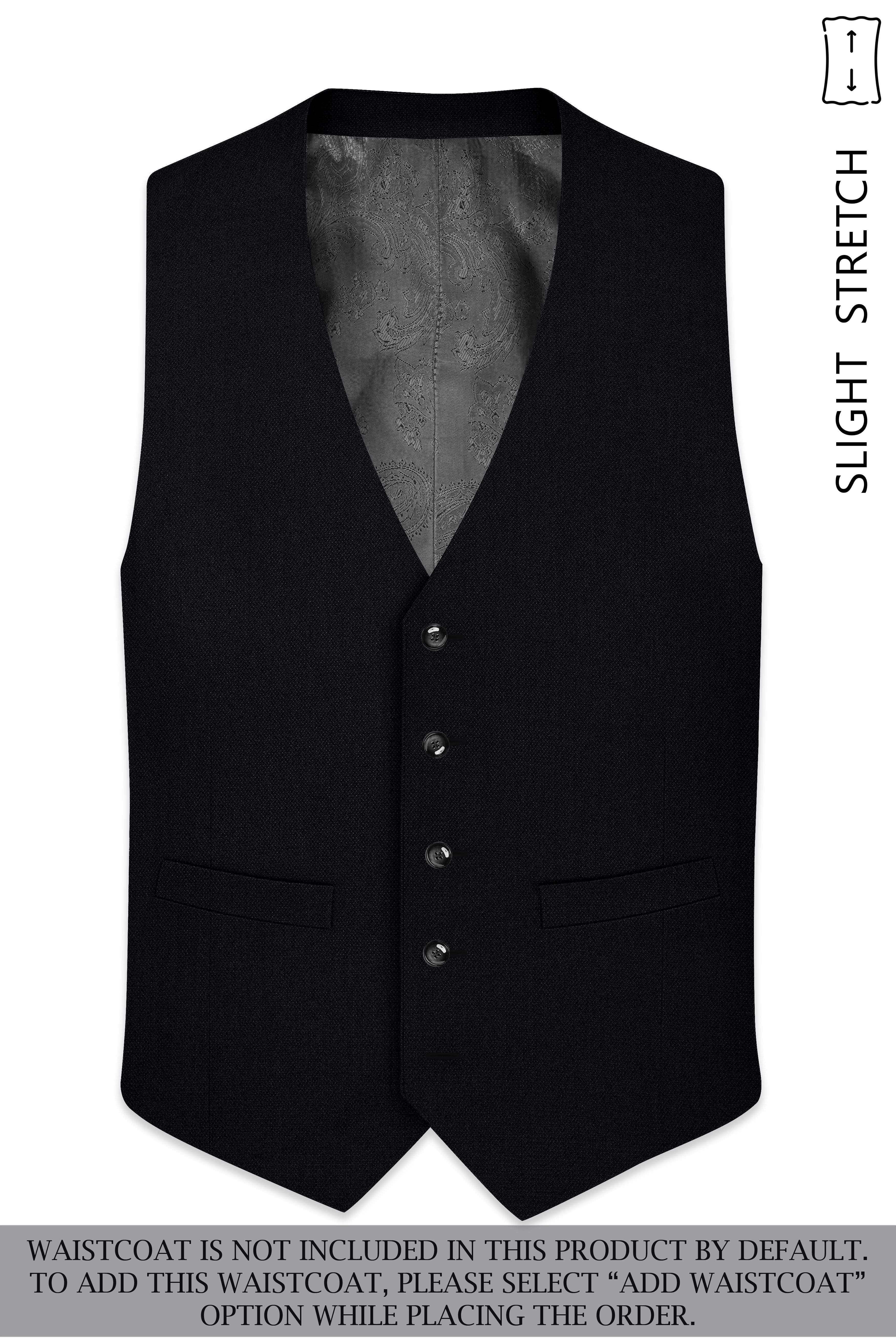 Regal-Jade Black Diamond Textured Wool Rich Slight Stretch Single Breasted Suit