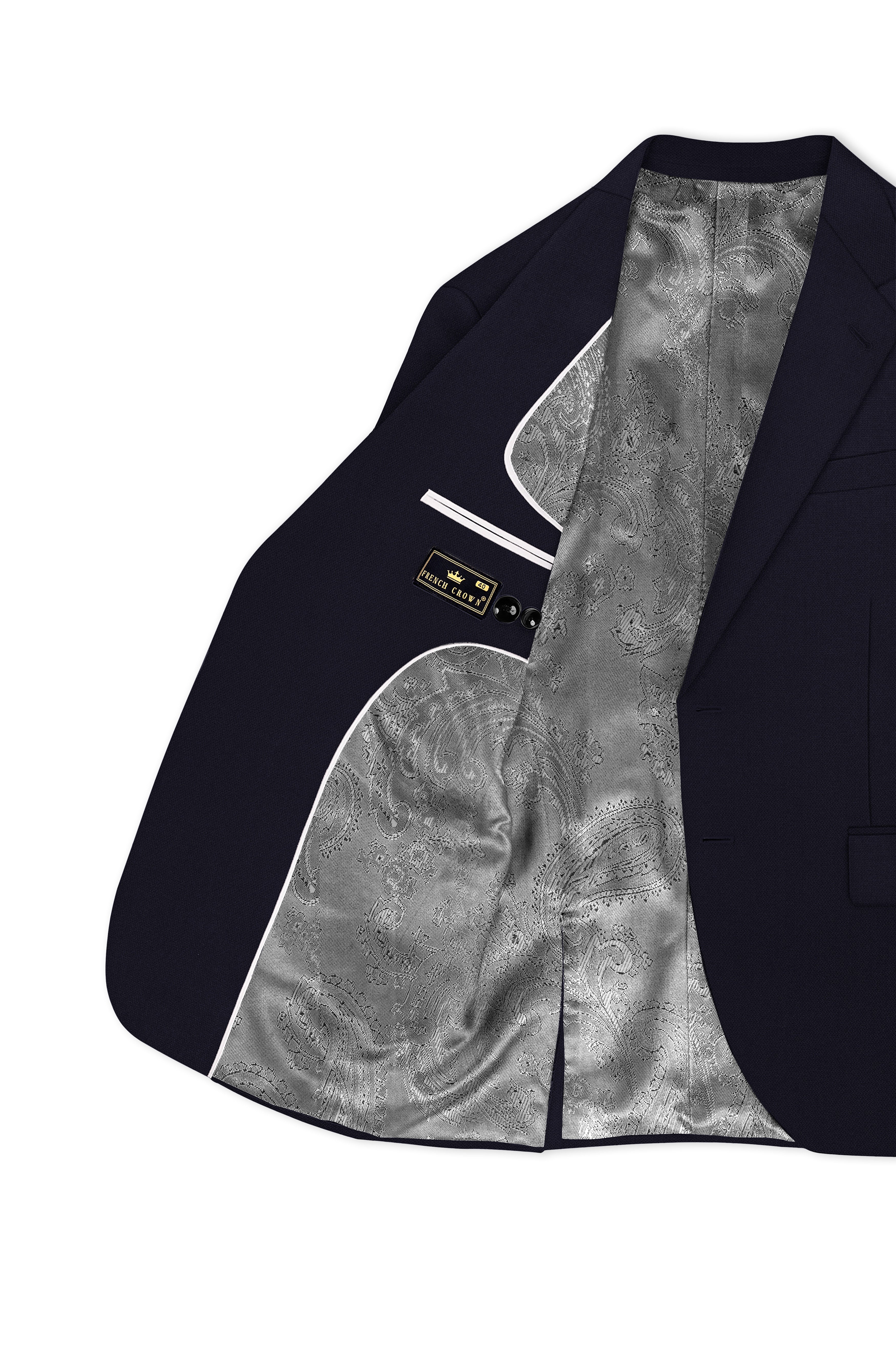 Monarch-Vulcan Blue Diamond Textured Wool Rich Slight Stretch Single Breasted Suit
