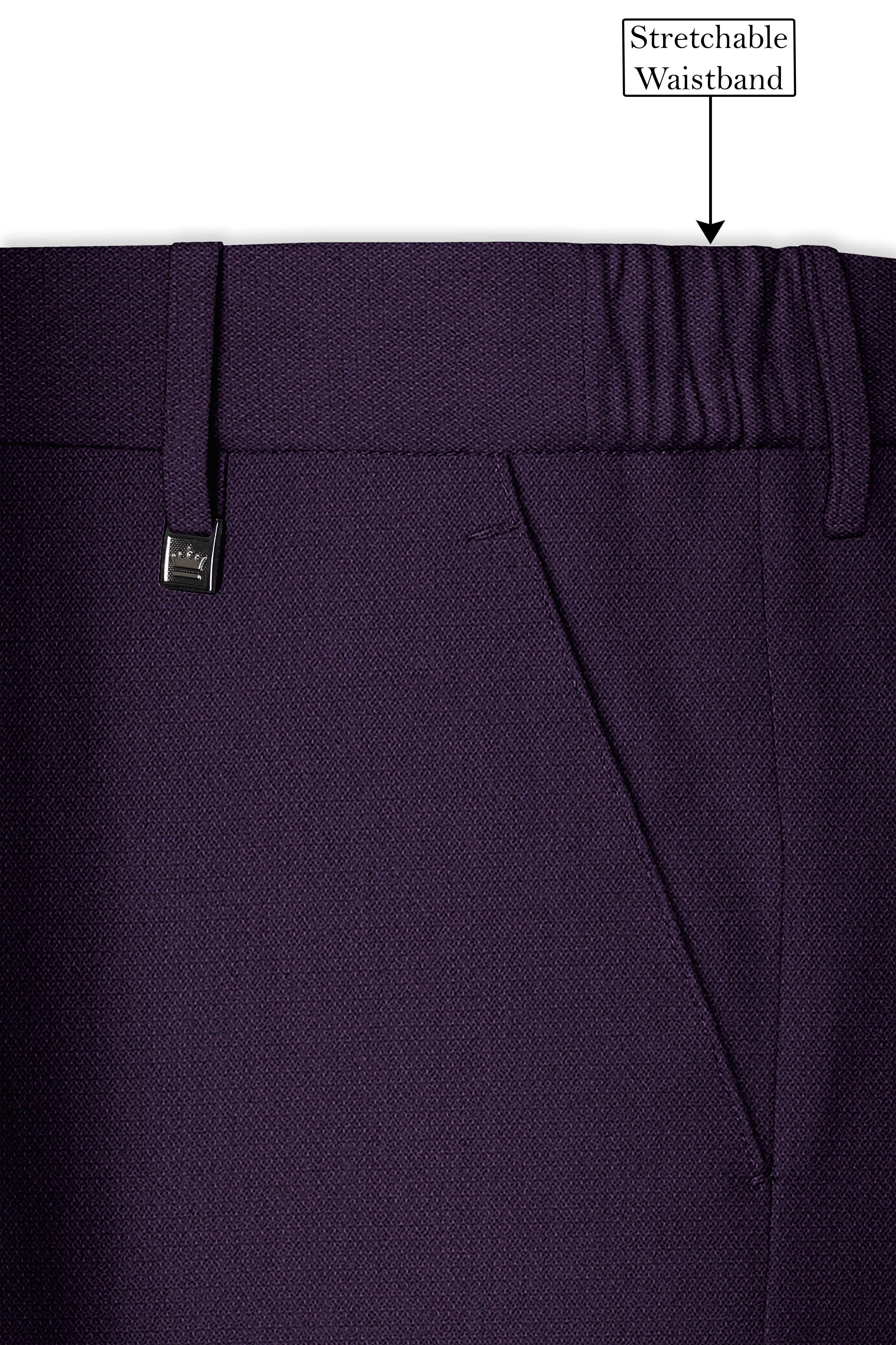Opulent-Bastille Purple Diamond Textured Wool Rich Slight Stretch Single Breasted Suit