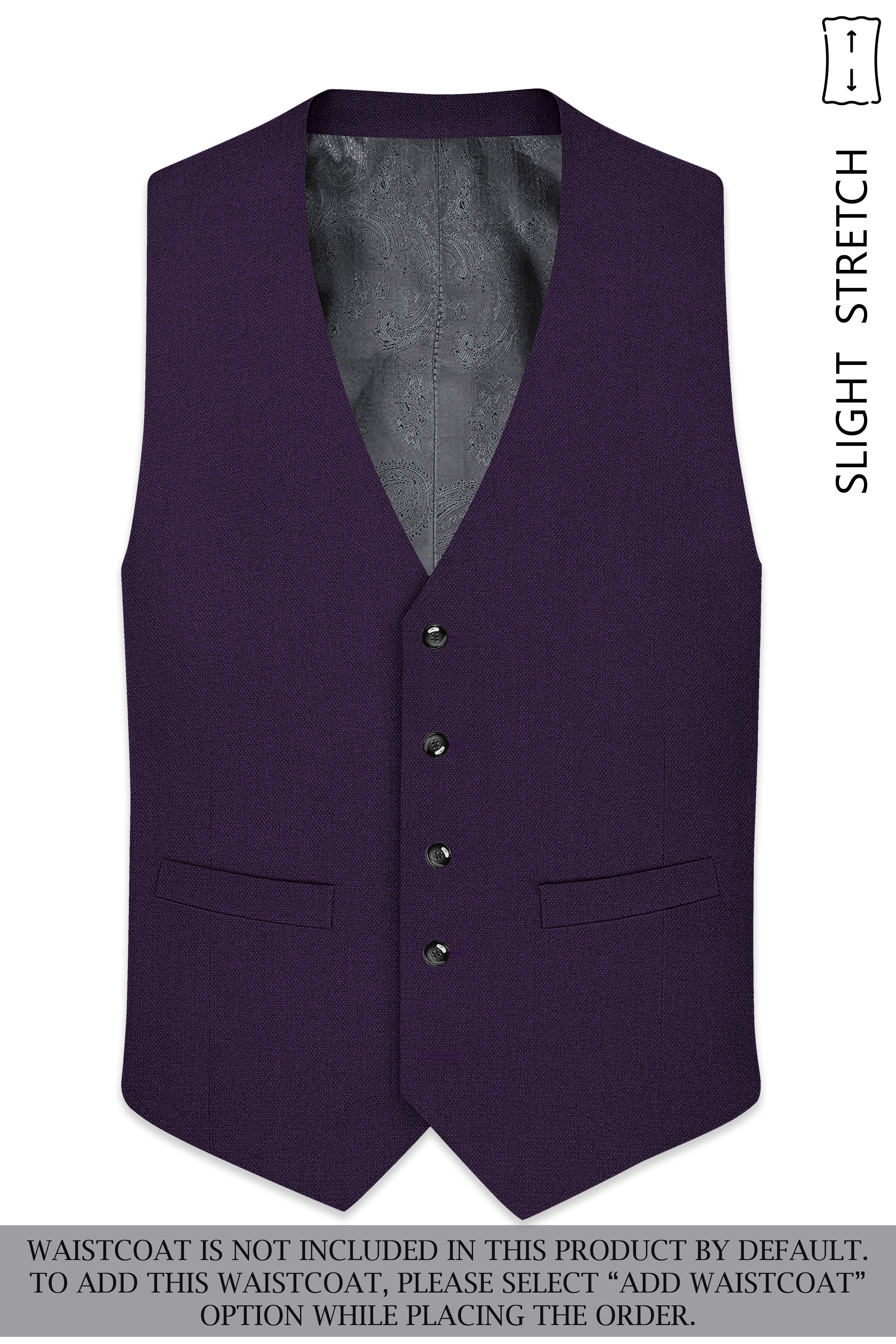 Opulent-Bastille Purple Diamond Textured Wool Rich Slight Stretch Single Breasted Suit