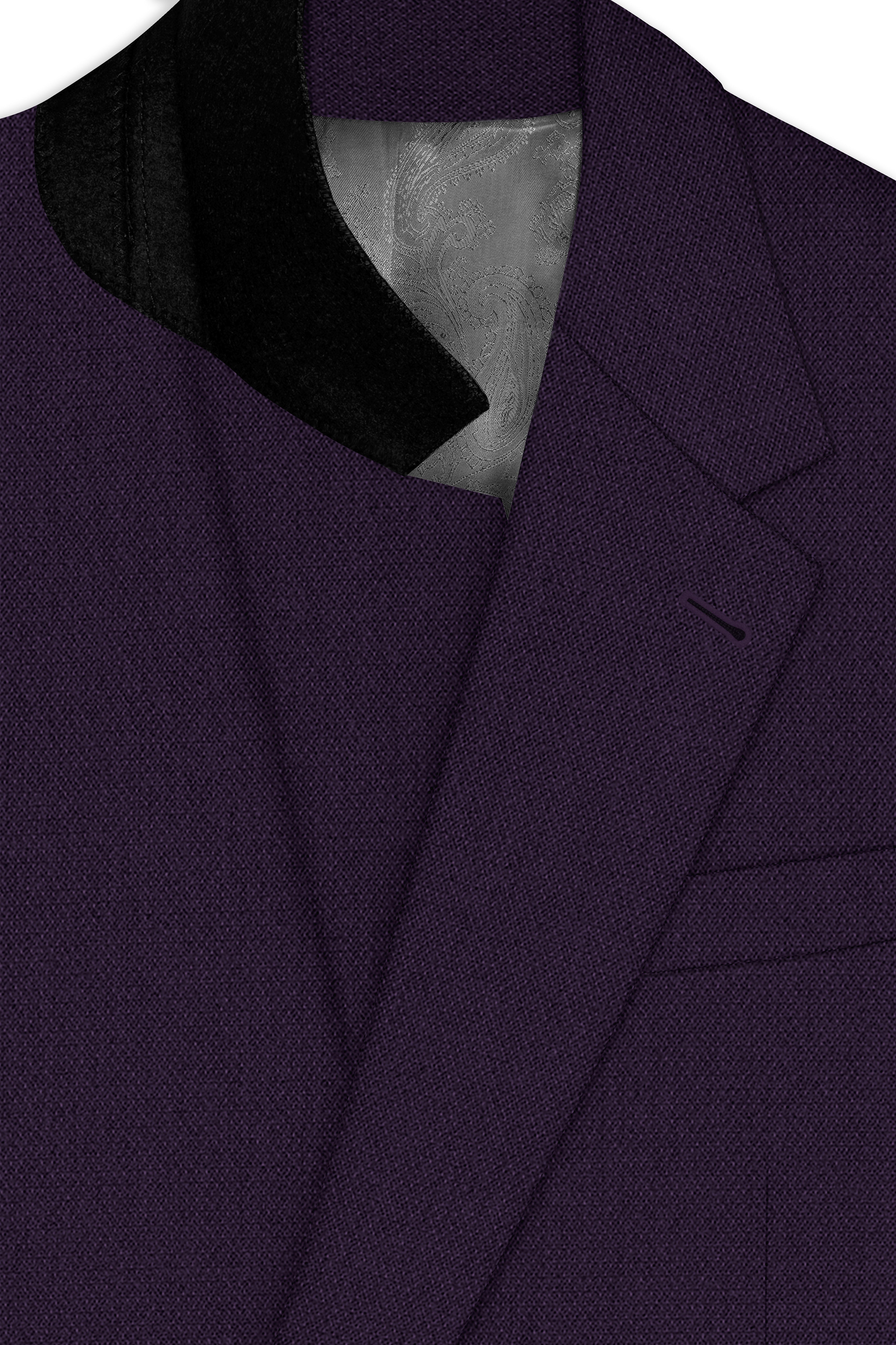 Opulent-Bastille Purple Diamond Textured Wool Rich Slight Stretch Single Breasted Suit