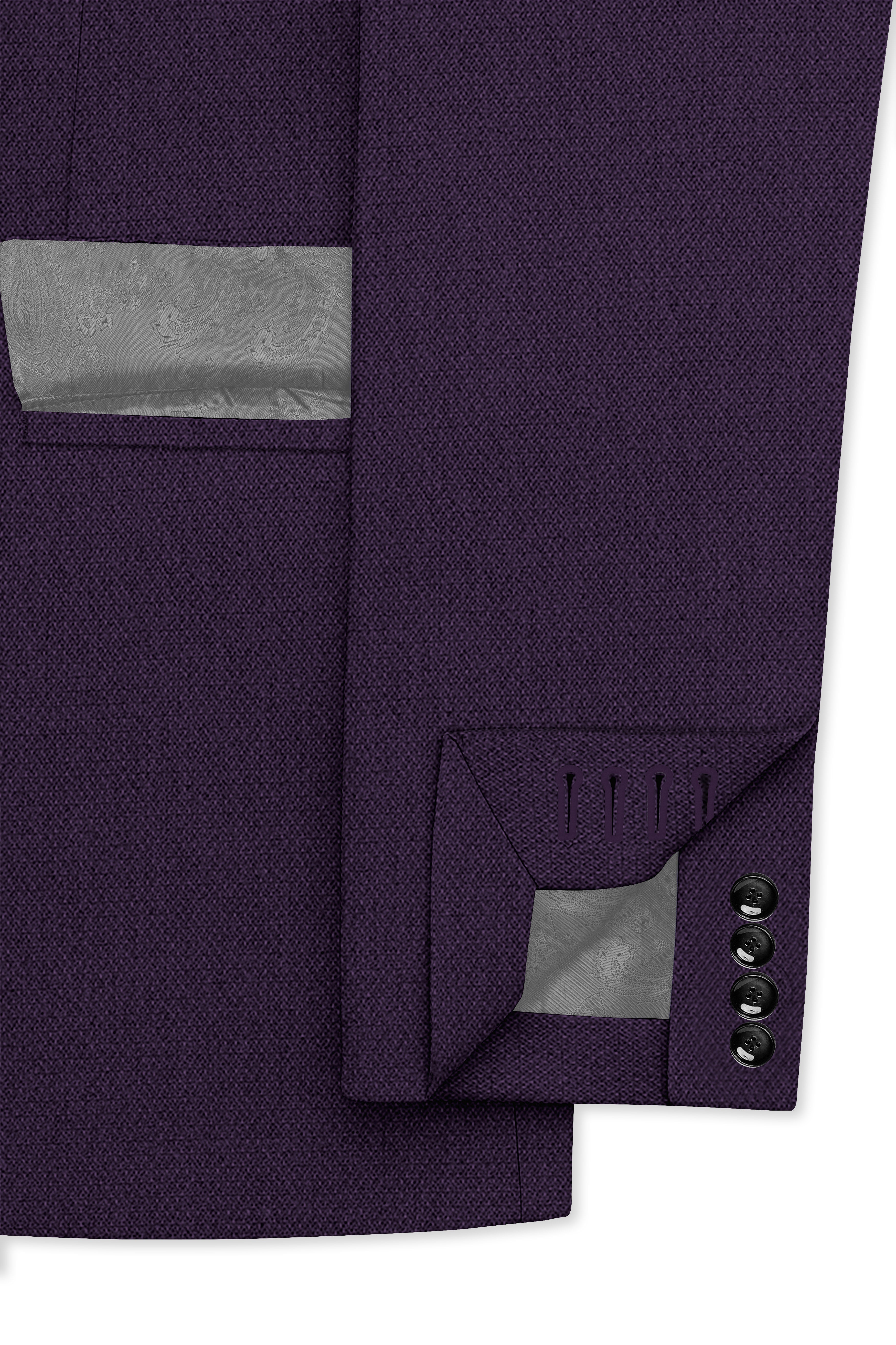Opulent-Bastille Purple Diamond Textured Wool Rich Slight Stretch Single Breasted Suit