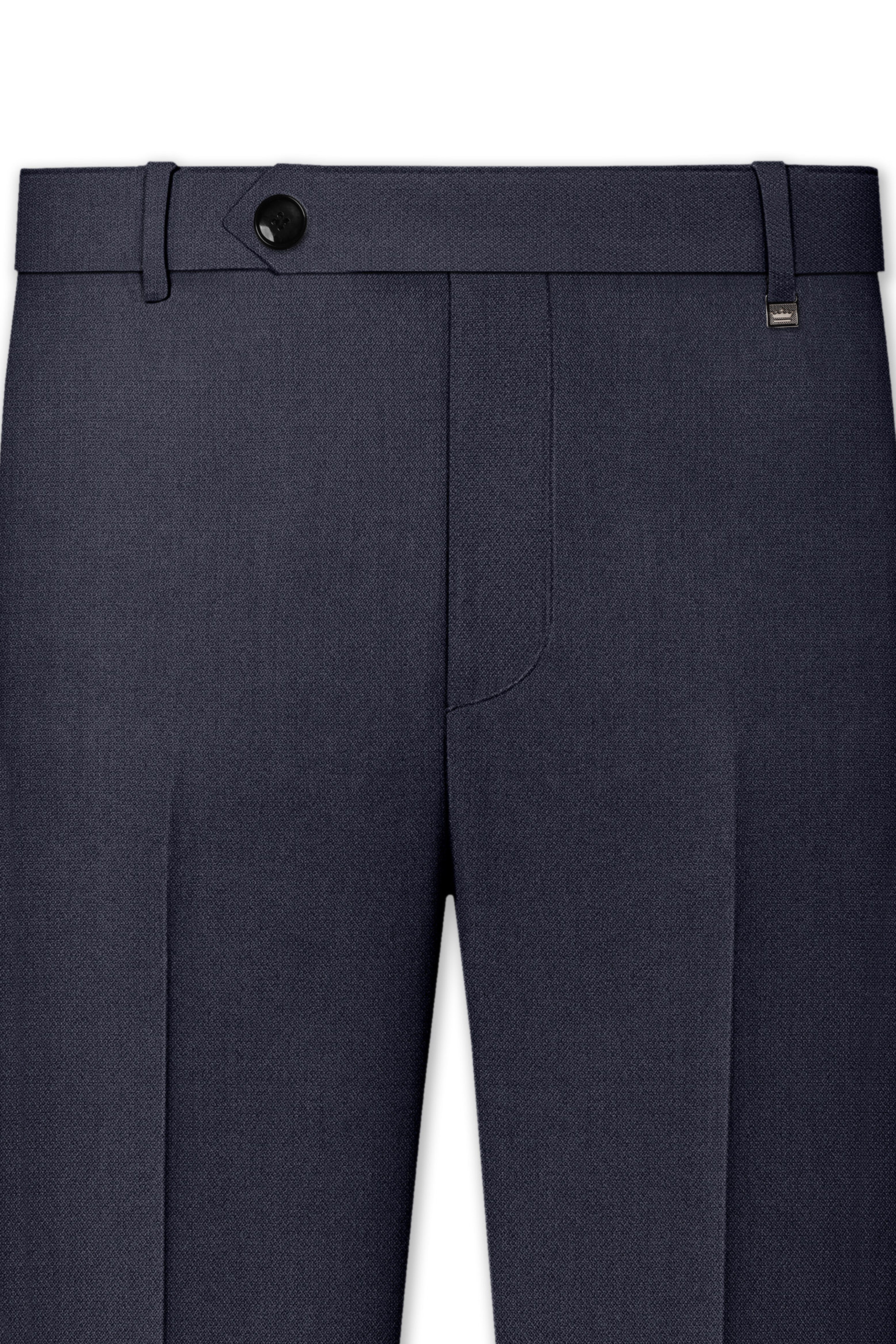 Obsidian-Paynes Gray Diamond Textured Wool Rich Slight Stretch Double Breasted Suit
