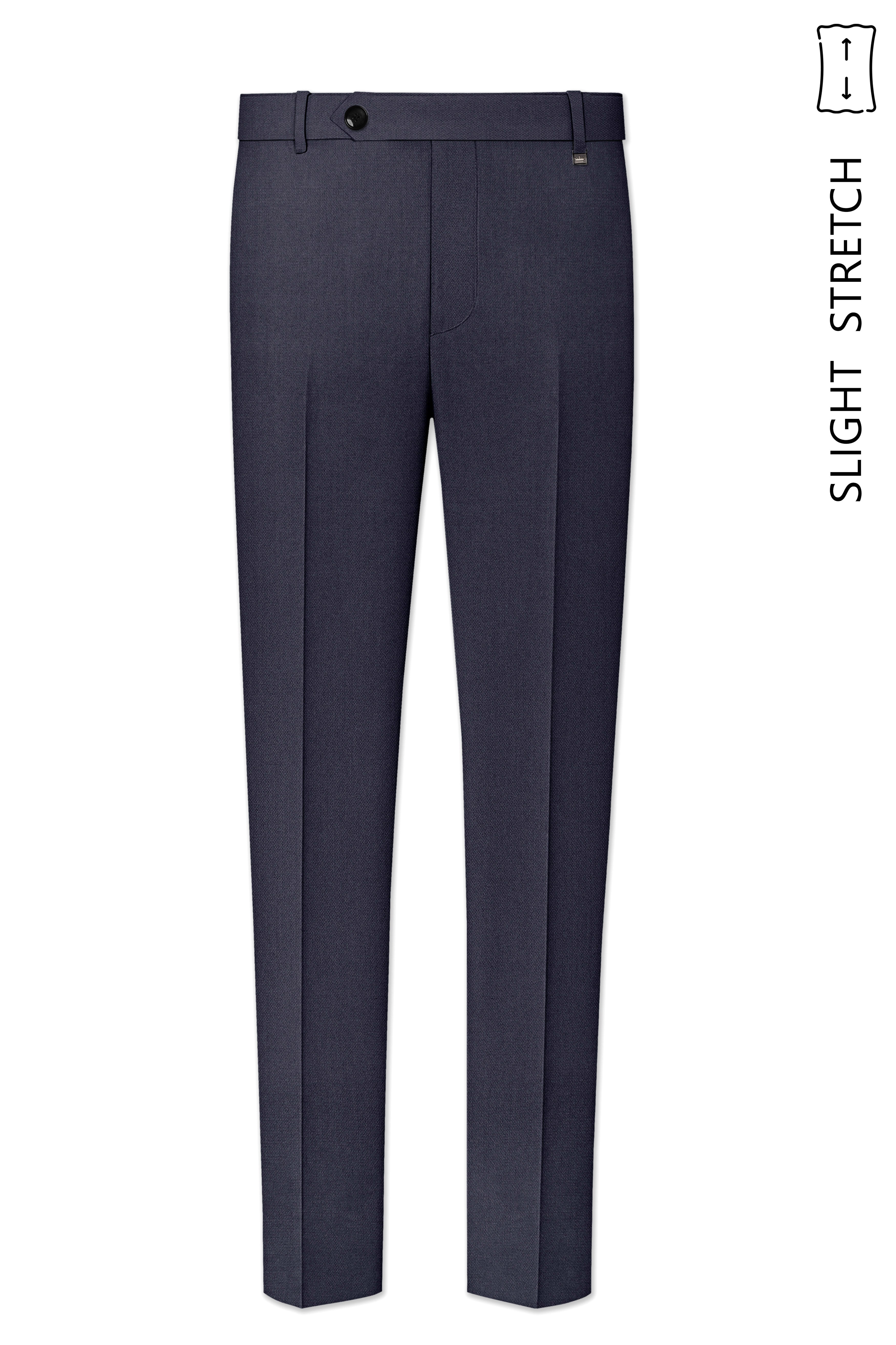 Obsidian-Paynes Gray Diamond Textured Wool Rich Slight Stretch Double Breasted Suit