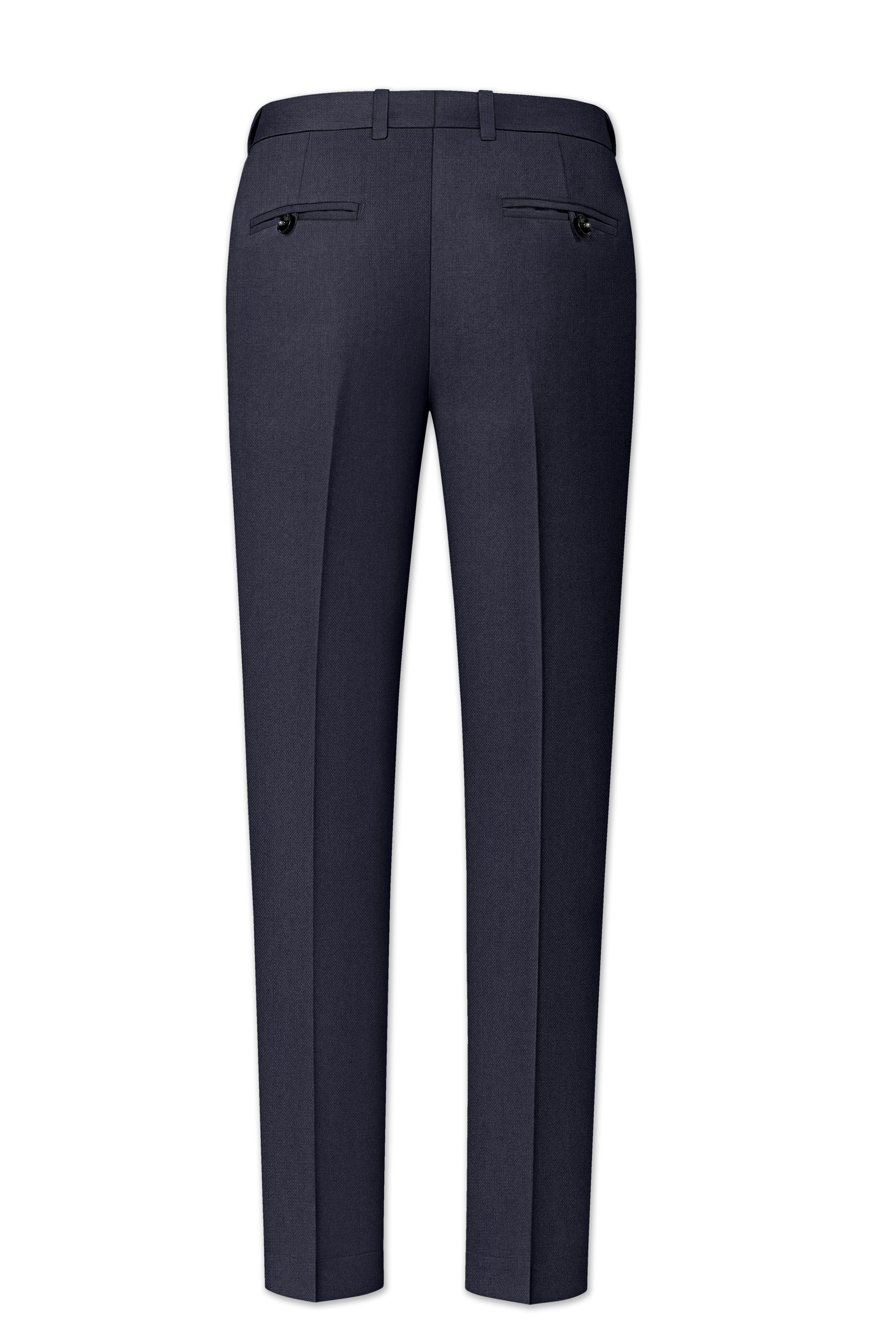 Obsidian-Paynes Gray Diamond Textured Wool Rich Slight Stretch Double Breasted Suit