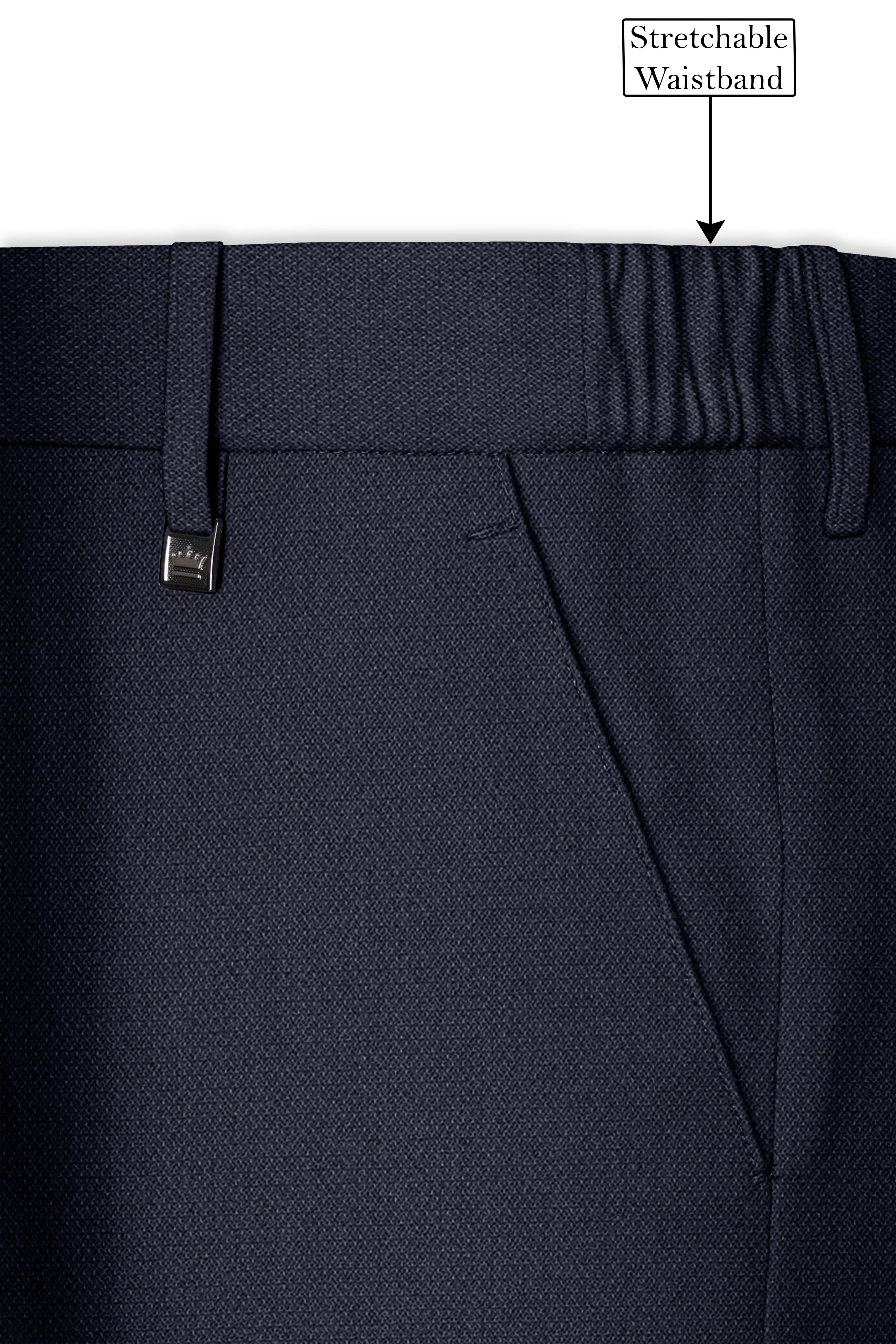 Obsidian-Paynes Gray Diamond Textured Wool Rich Slight Stretch Double Breasted Suit