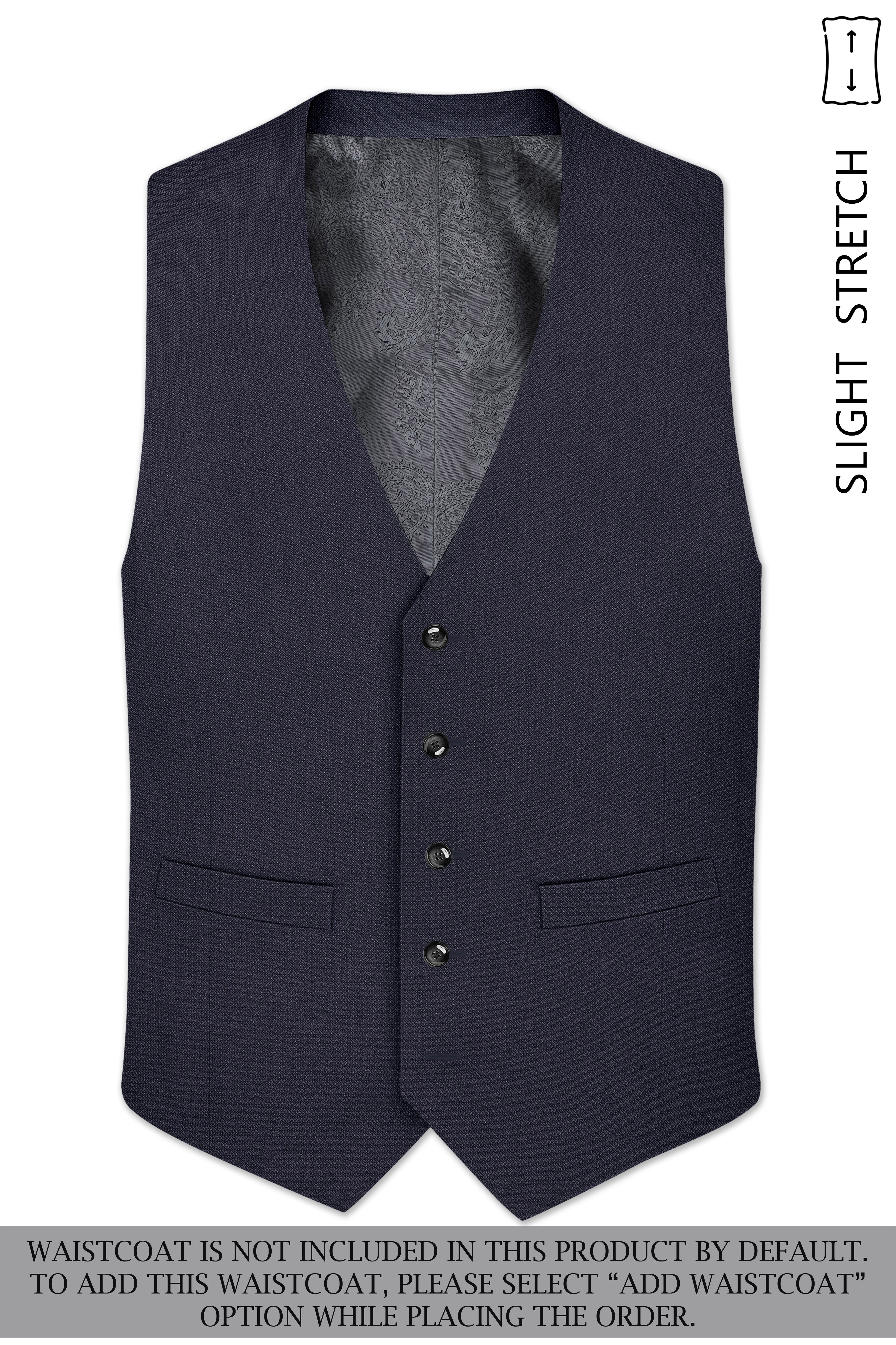 Obsidian-Paynes Gray Diamond Textured Wool Rich Slight Stretch Double Breasted Suit