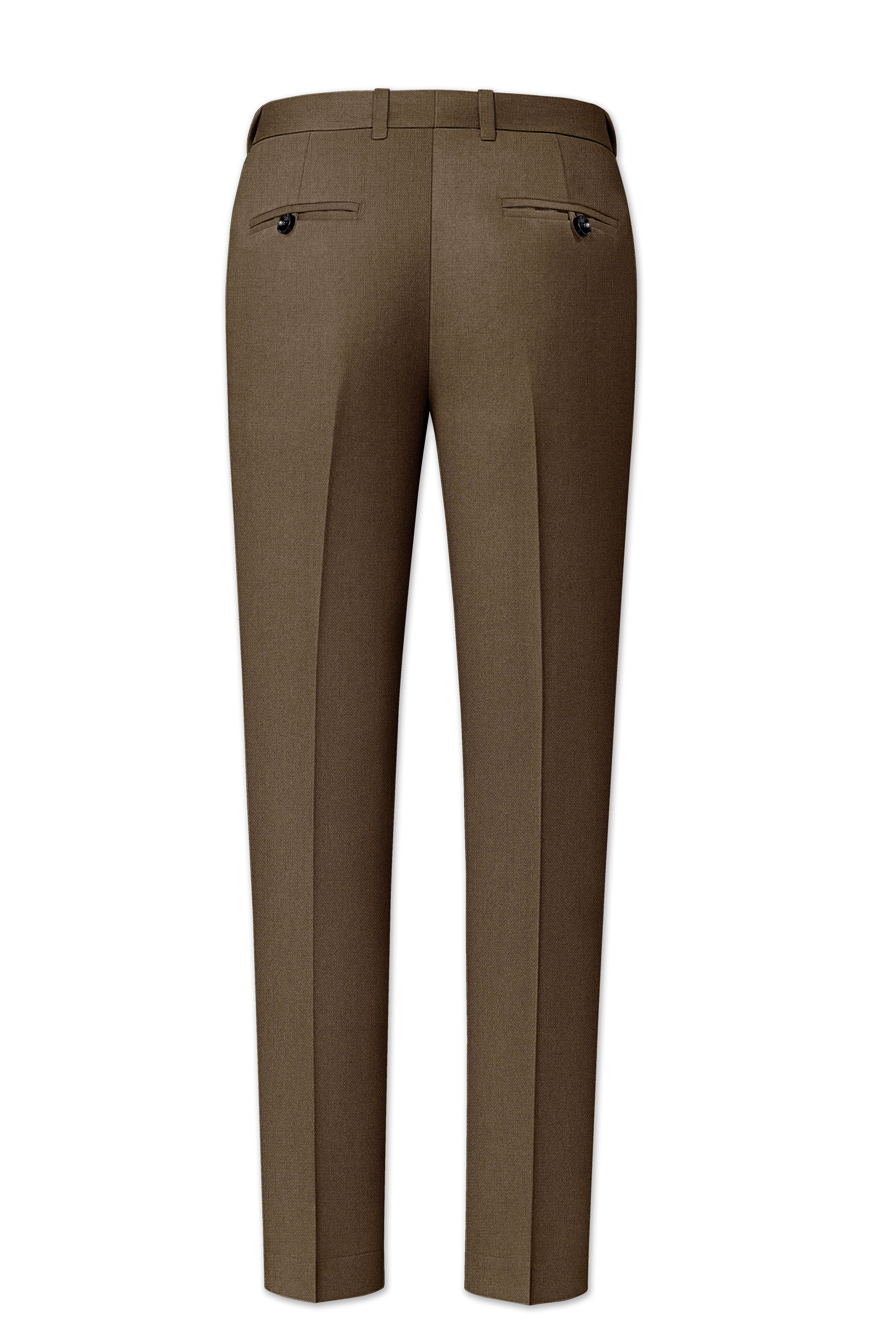 Vireo-Taupe Brown Diamond Textured Wool Rich Slight Stretch Double Breasted Suit