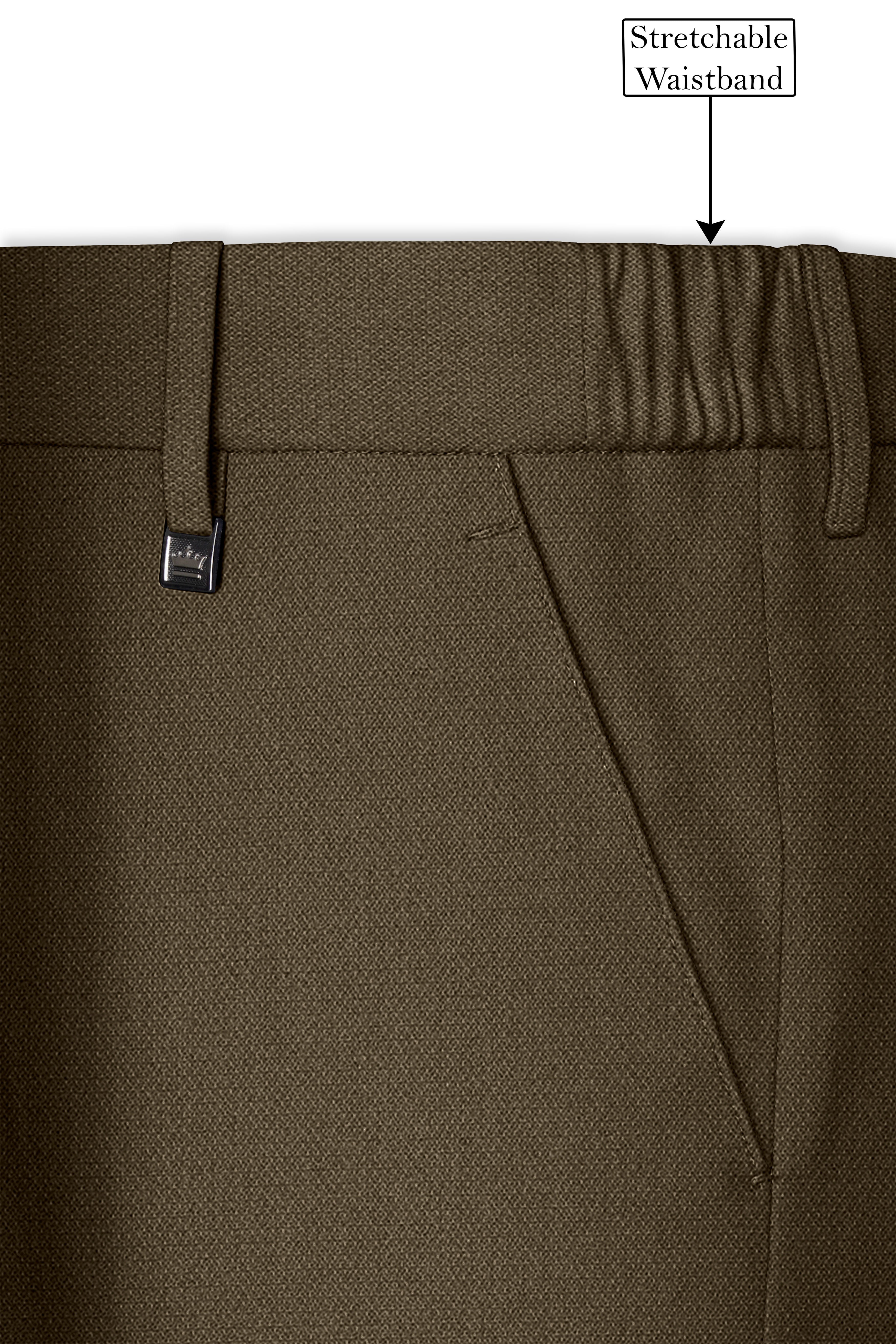 Vireo-Taupe Brown Diamond Textured Wool Rich Slight Stretch Double Breasted Suit