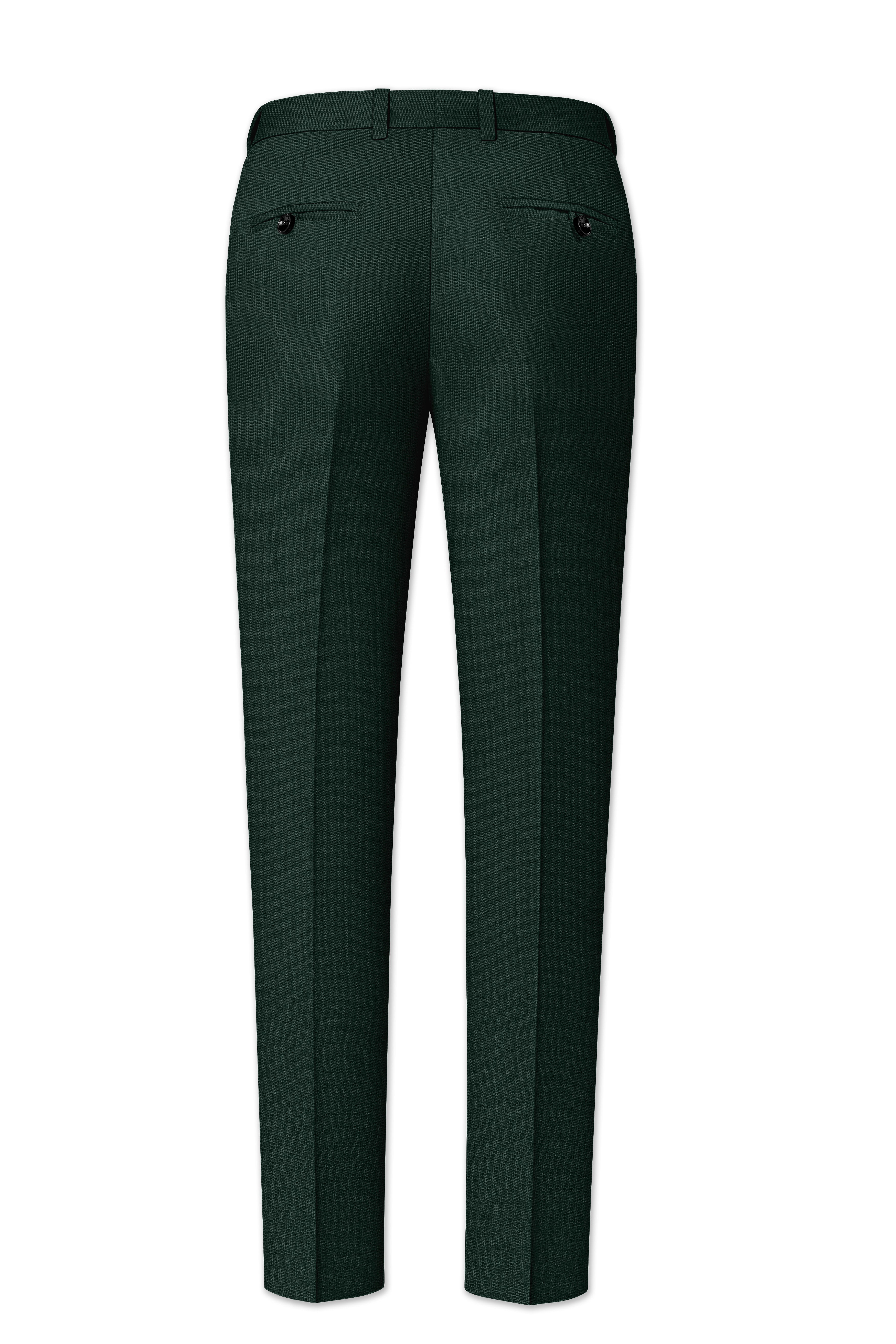 Noble-Phthalo Green Diamond Textured Wool Rich Slight Stretch Double Breasted Suit