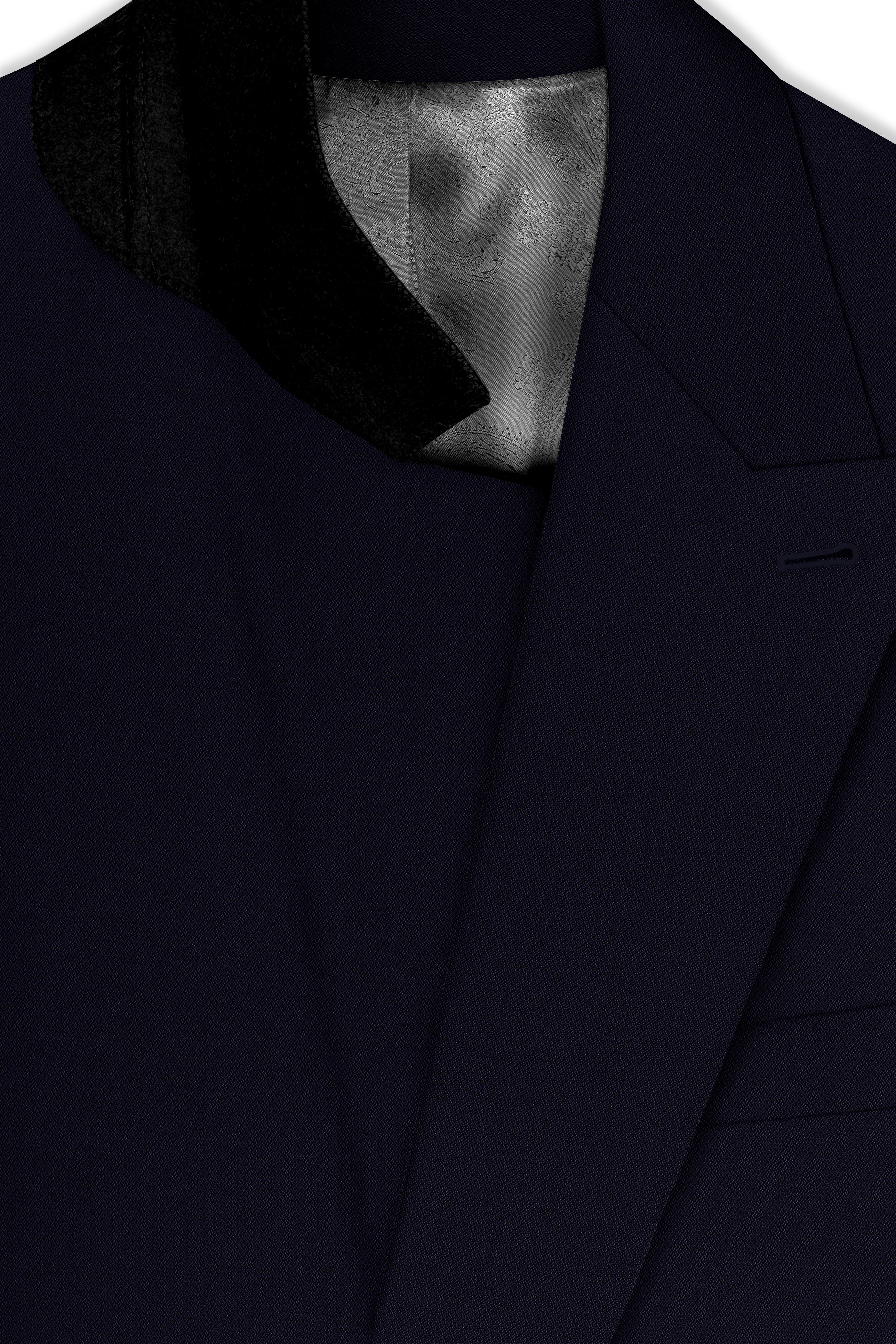 Monarch-Vulcan Blue Diamond Textured Wool Rich Slight Stretch Double Breasted Suit