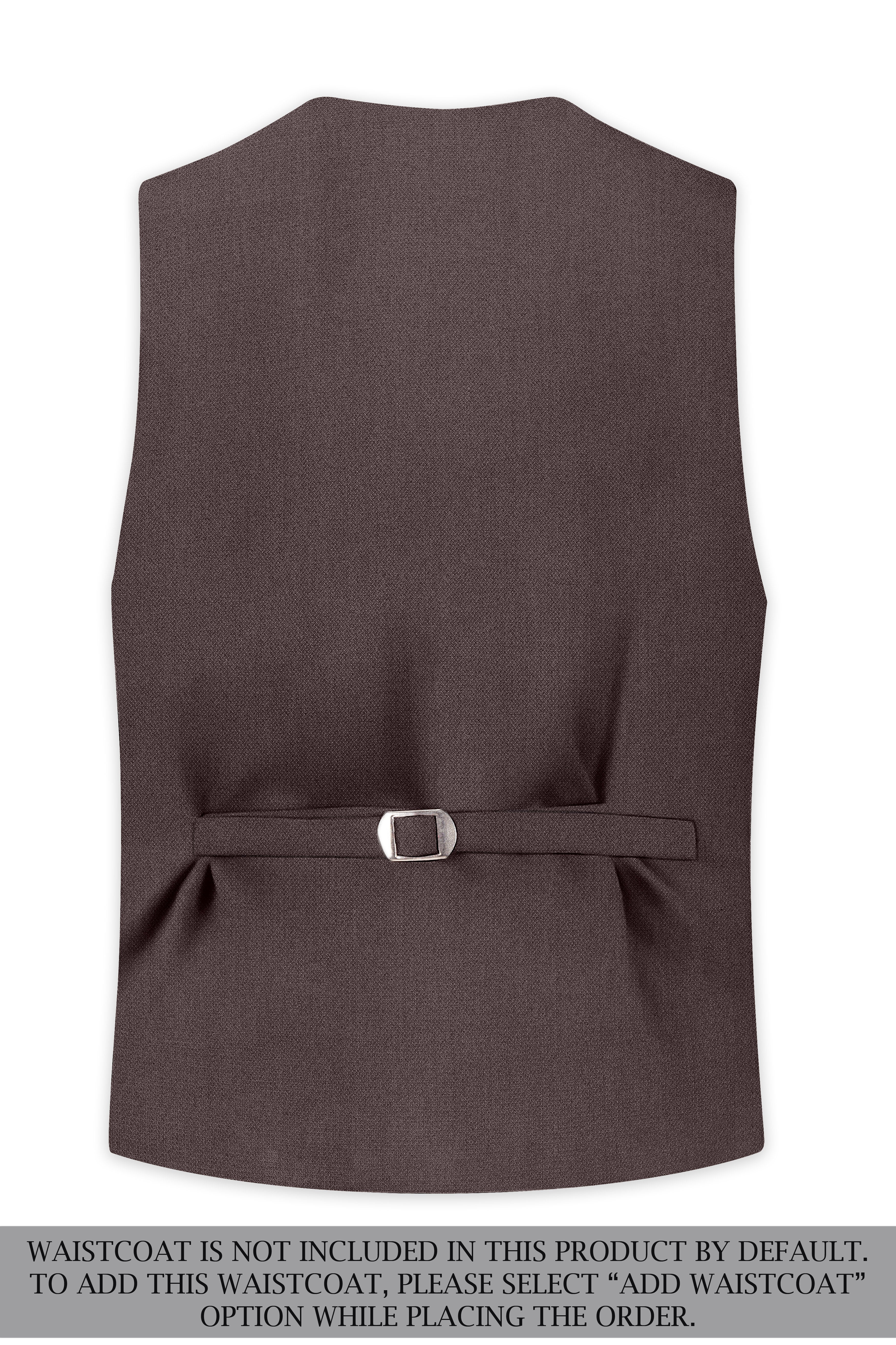 Estate-Fuscous Brown Diamond Textured Wool Rich Slight Stretch Double Breasted Suit
