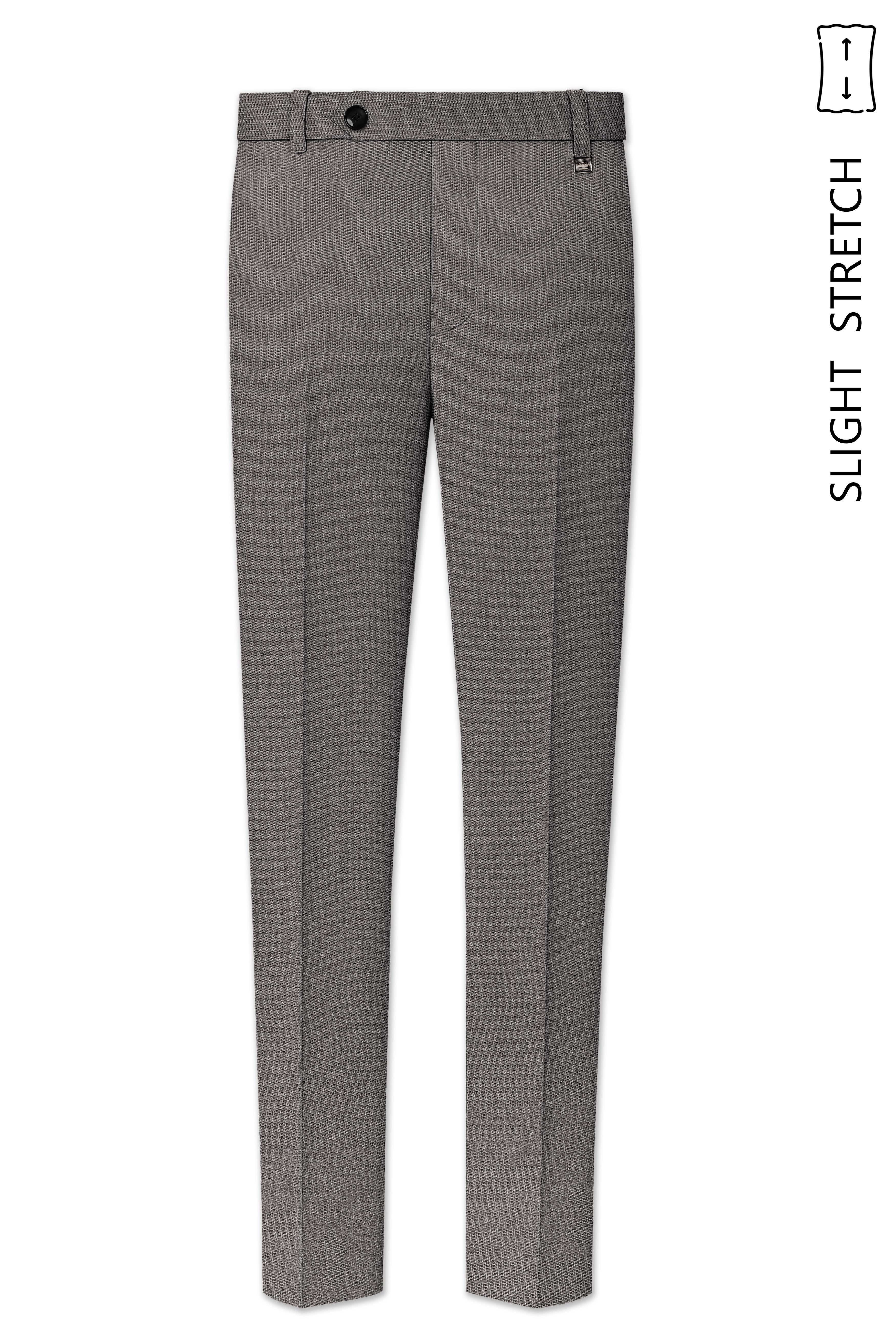 Sterling-Ironside Gray  Diamond Textured Wool Rich Slight Stretch Double Breasted Suit